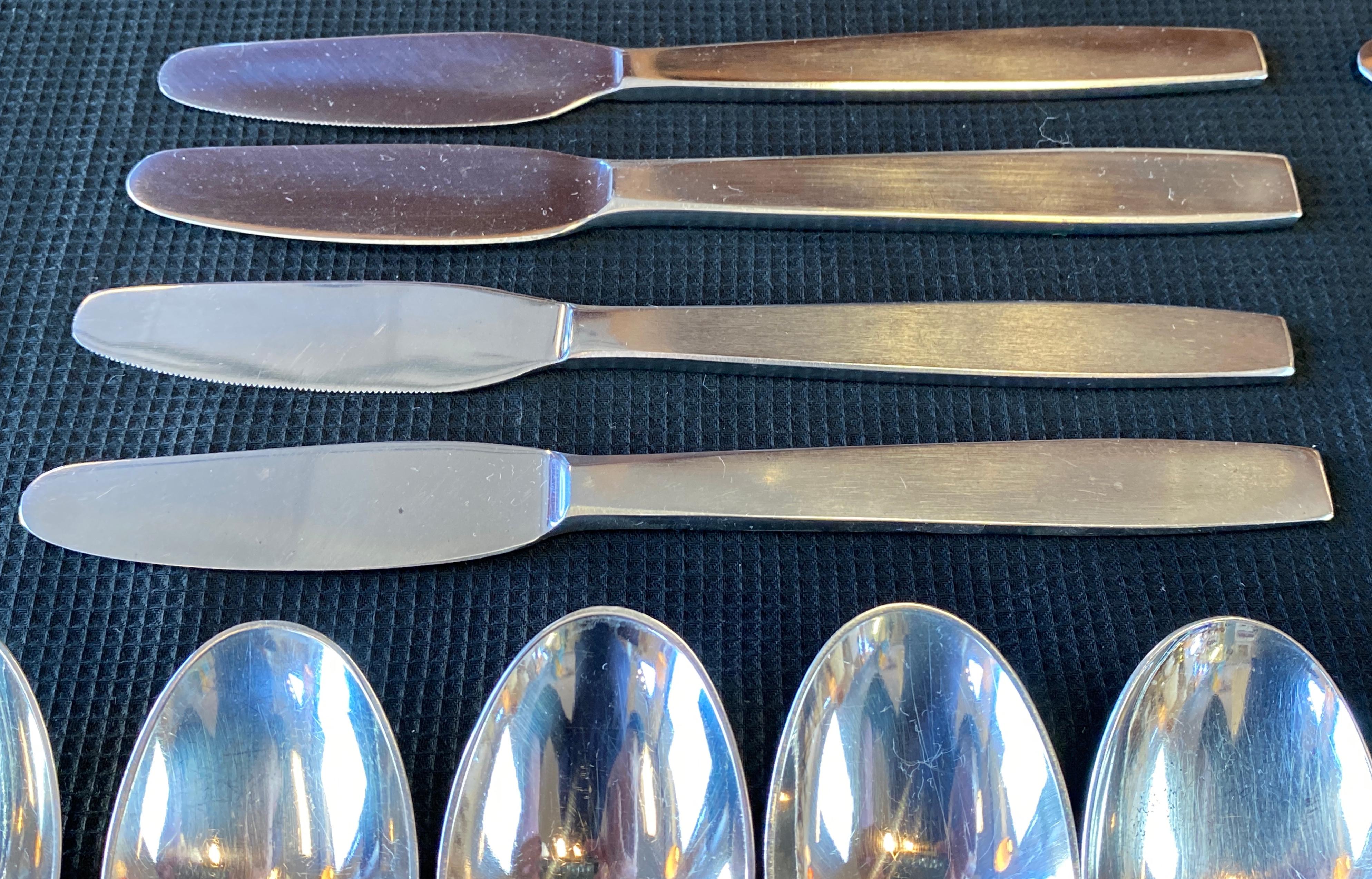 “Vienna Modern” Flatware Design by Helmut Adler for Amboss Austria 59pc Set For Sale 7