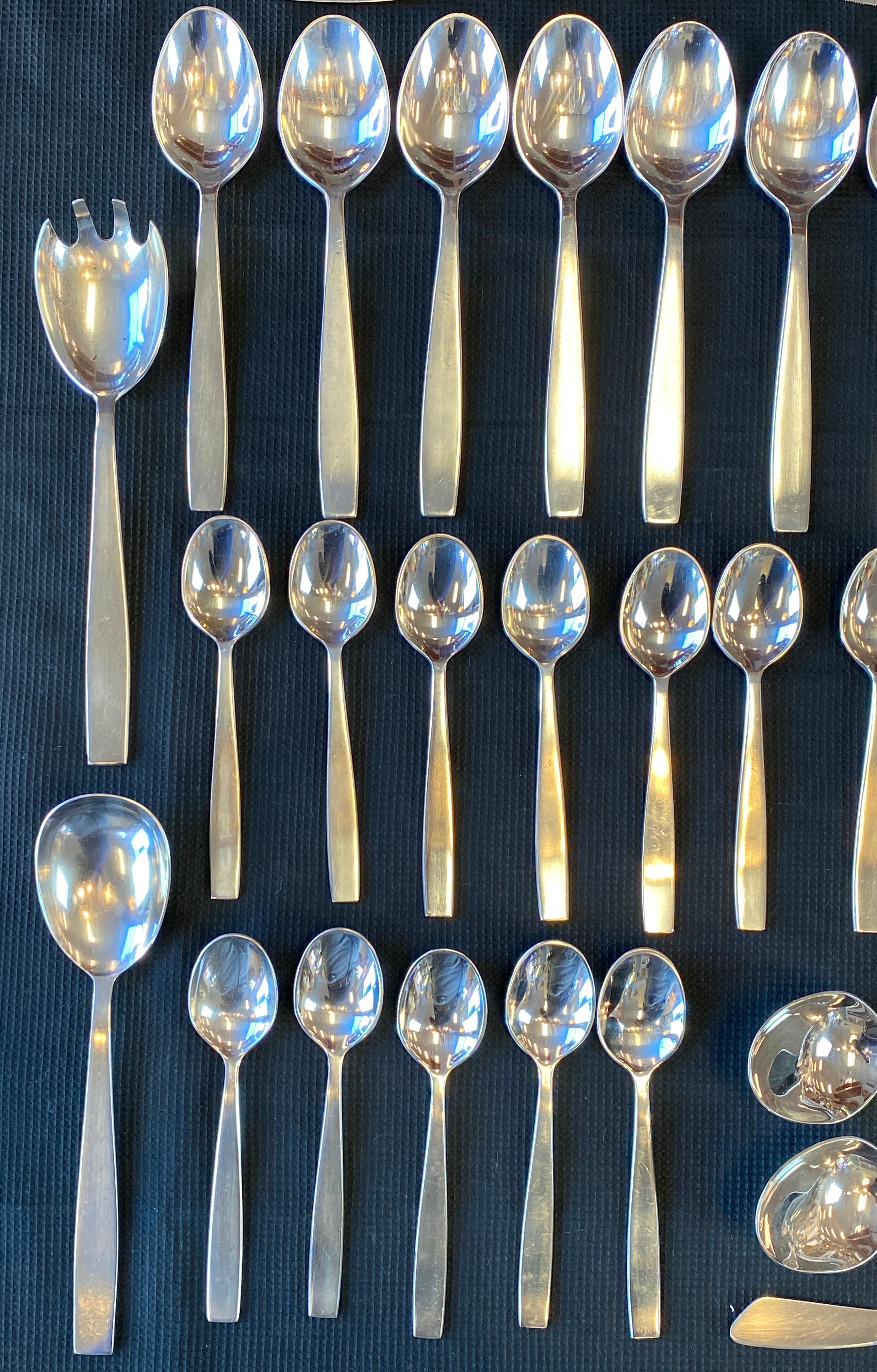 Austrian “Vienna Modern” Flatware Design by Helmut Adler for Amboss Austria 59pc Set For Sale