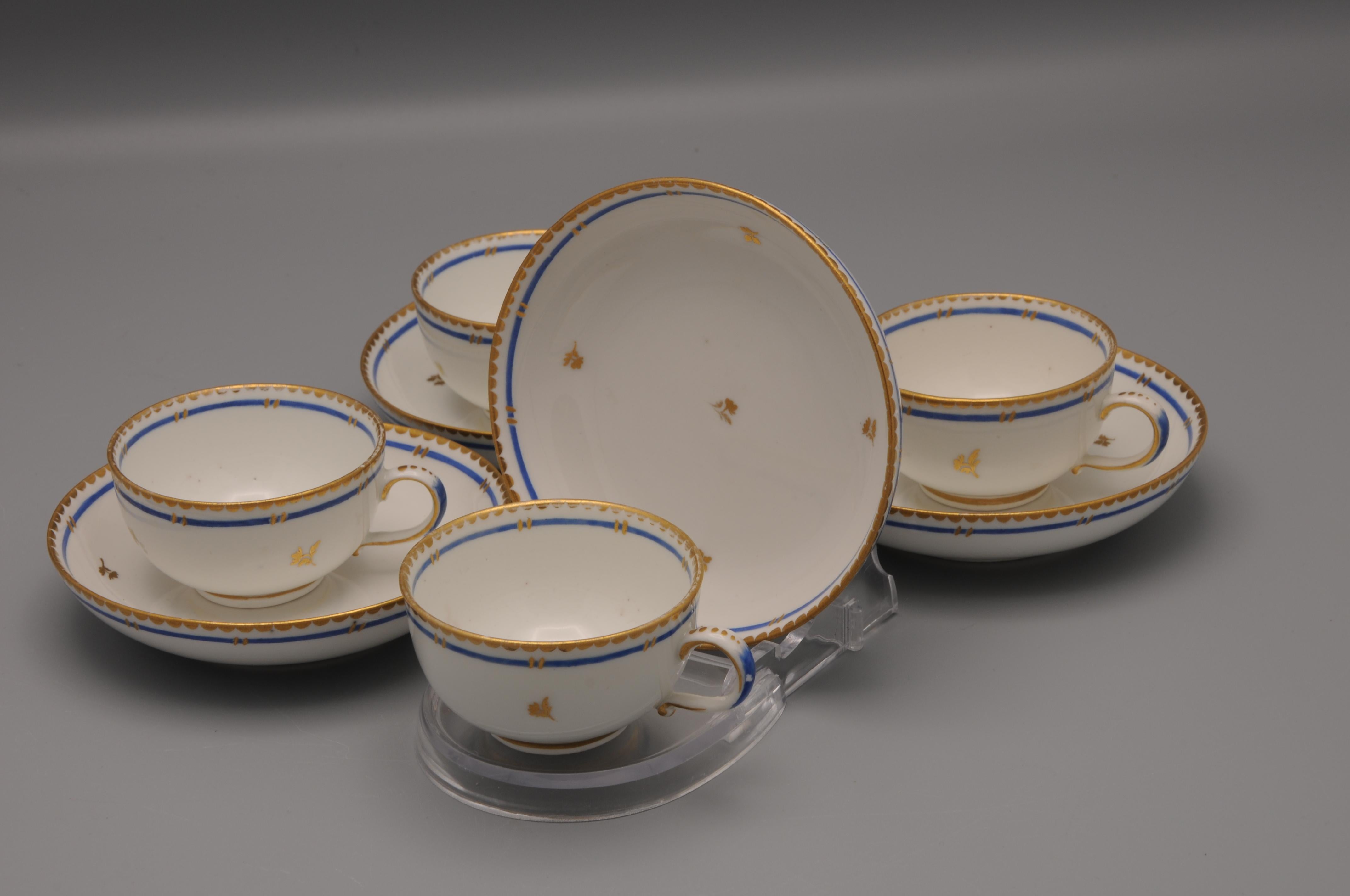 Porcelana de Viena - 4 tazas y platillos, 1781 Luis XVI en venta