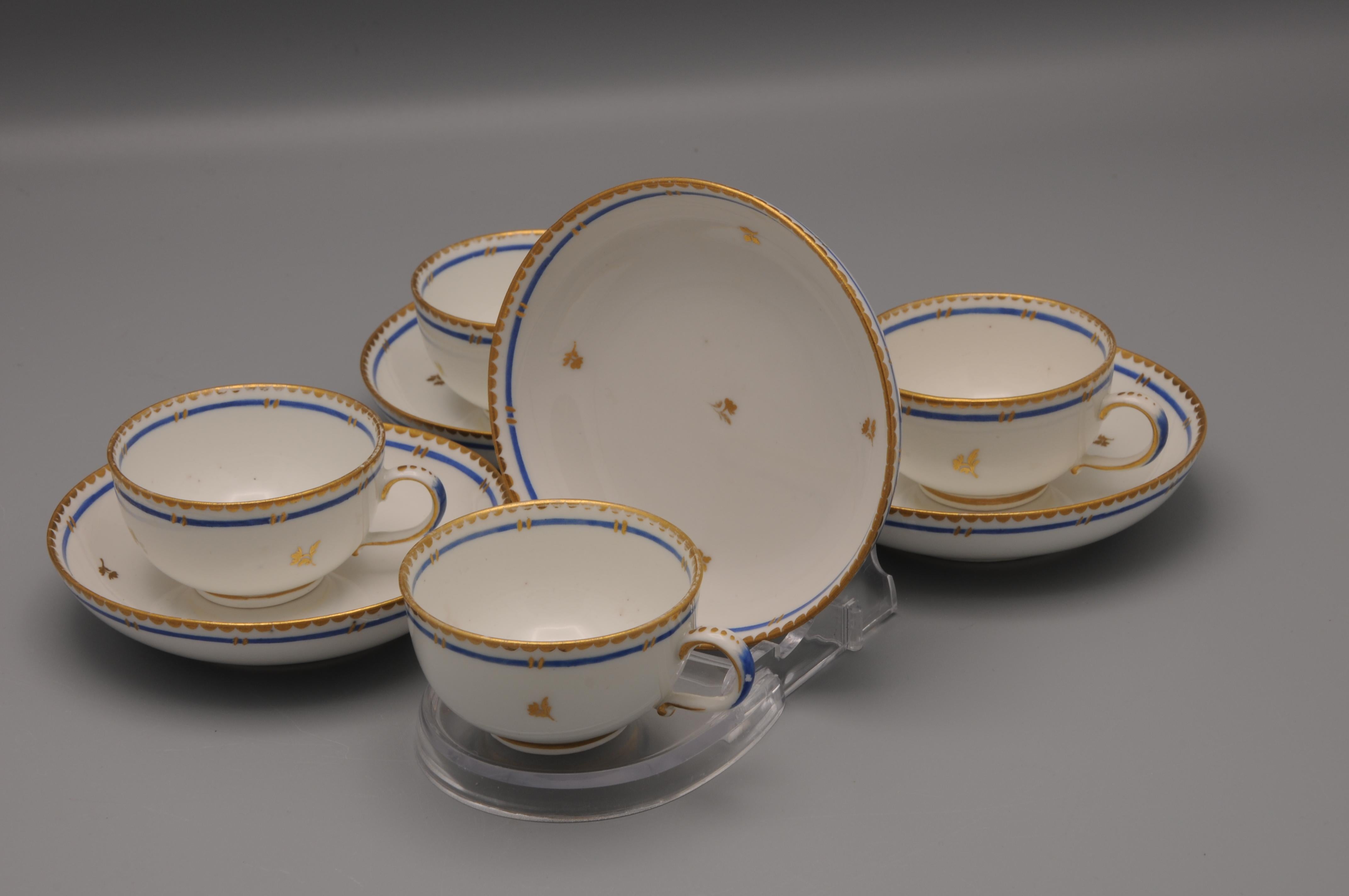 Porcelaine de Vienne - 4 tasses et soucoupes, 1781 Bon état - En vente à DELFT, NL