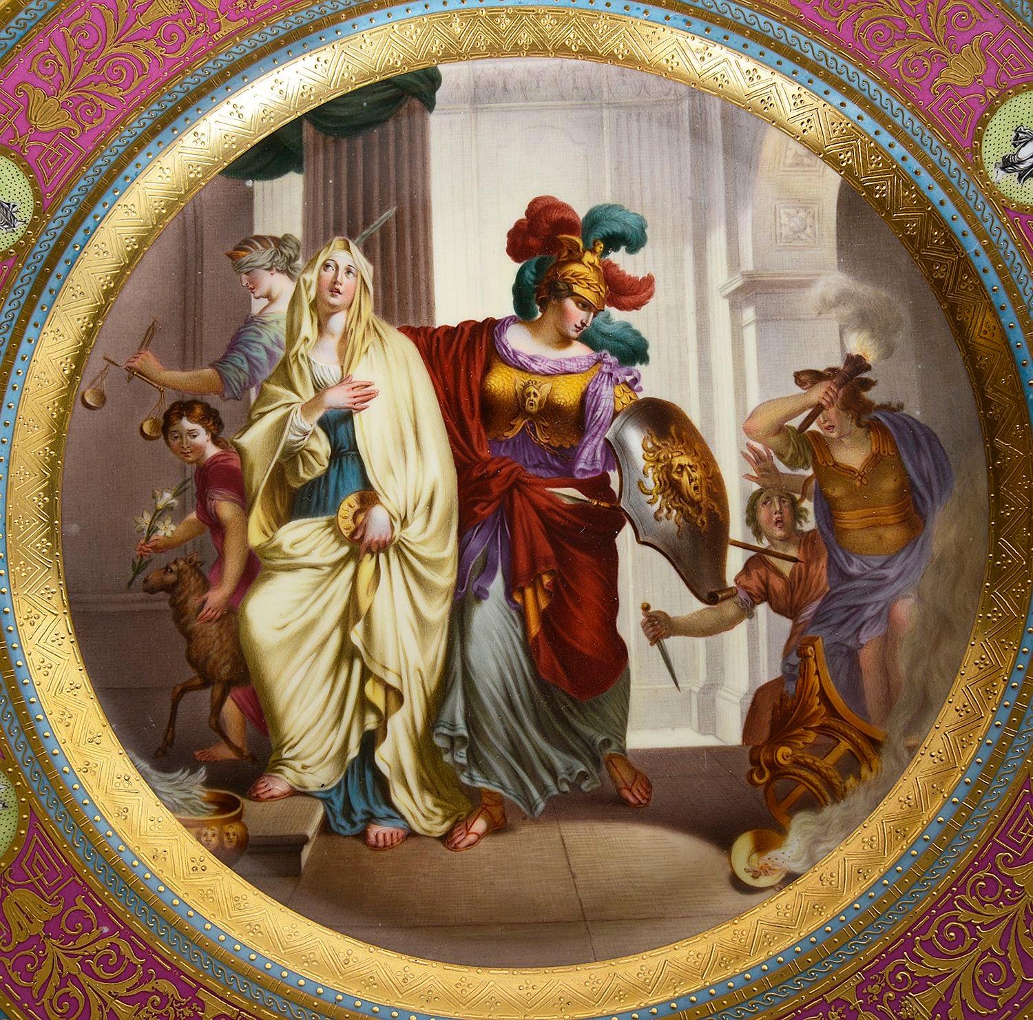 A very good quality late 19th century Vienna porcelain charger, depicting a classical Greek mythilogical scene.

Batch 81. 63104 ANYZ