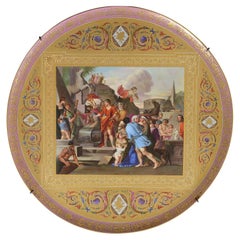 Vienna porcelain charger, 'Caesar at the Grave of Alexander the Great'