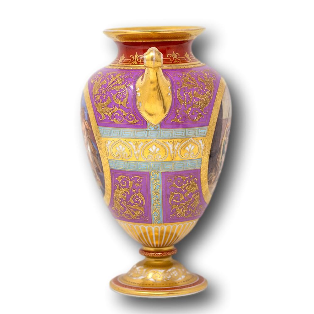 Austrian Vienna Porcelain Classical Vase For Sale