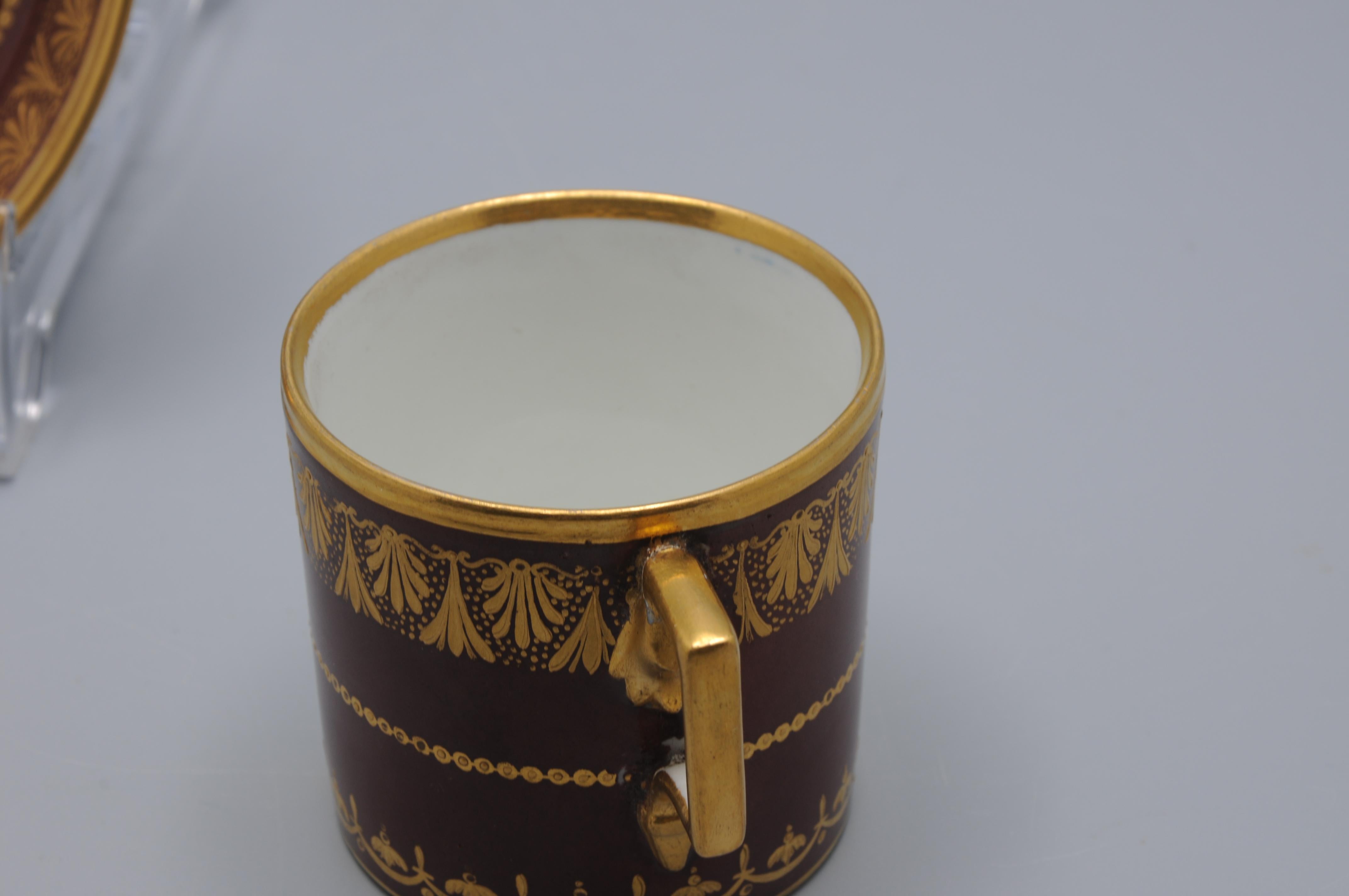 Vienna porcelain - Cup and Saucer, early 19th century For Sale 9