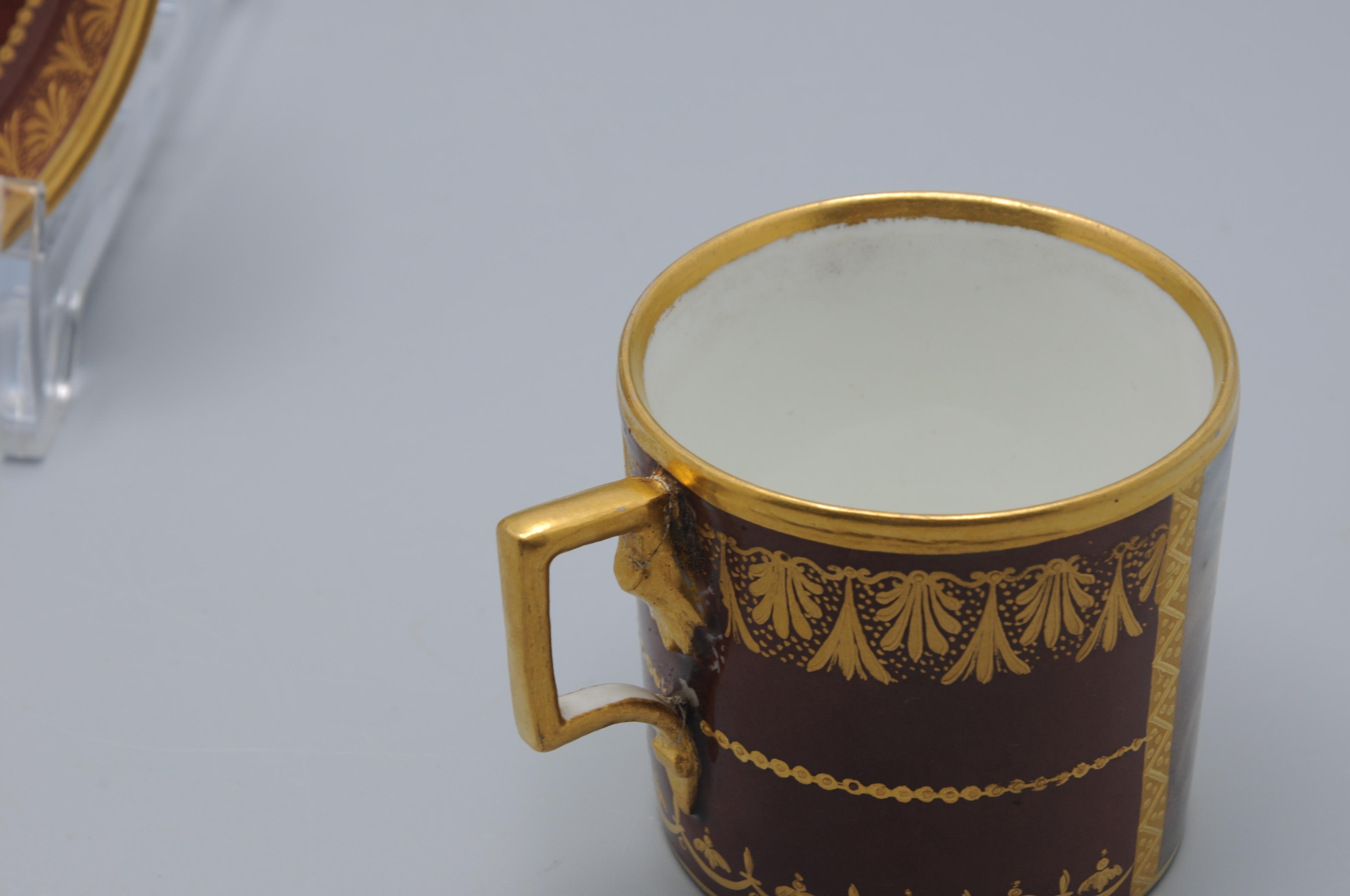 Vienna porcelain - Cup and Saucer, early 19th century For Sale 10