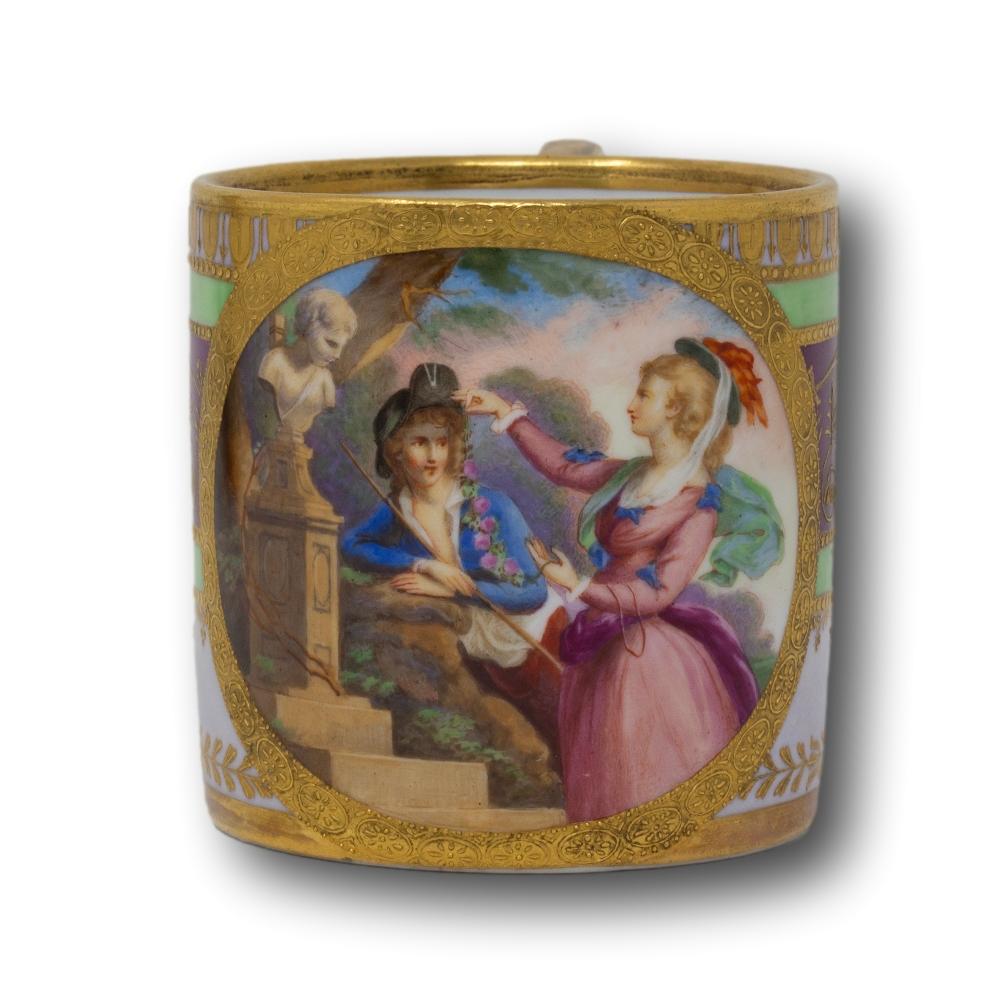 Austrian Vienna Porcelain Cup and Saucer For Sale