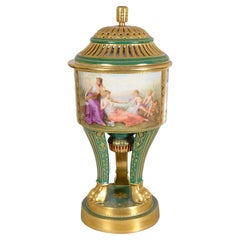 Vienna porcelain lidded urn, 19th Century