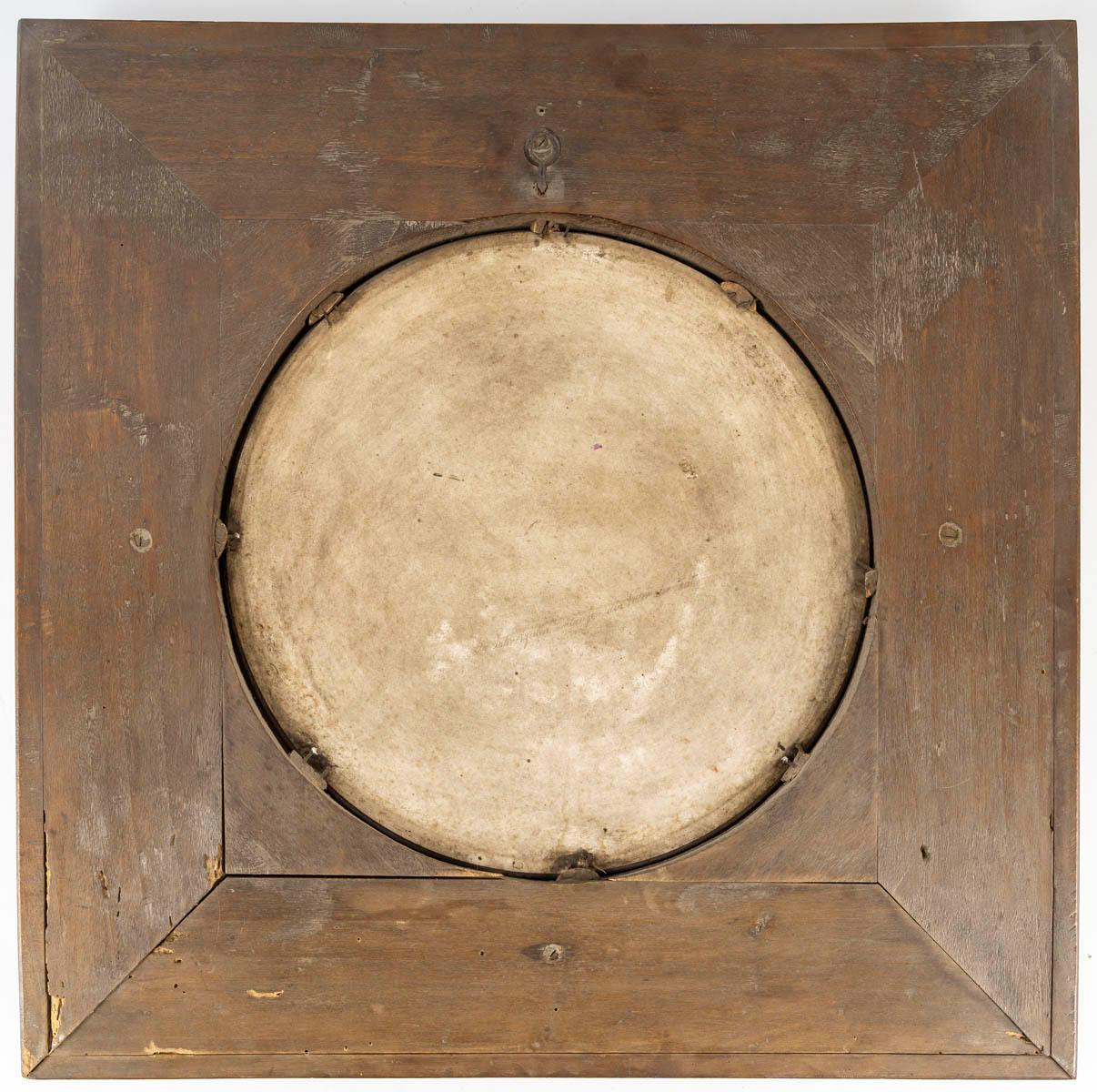 Vienna Porcelain Plaque in its Walnut Frame, 19th Century. For Sale 2