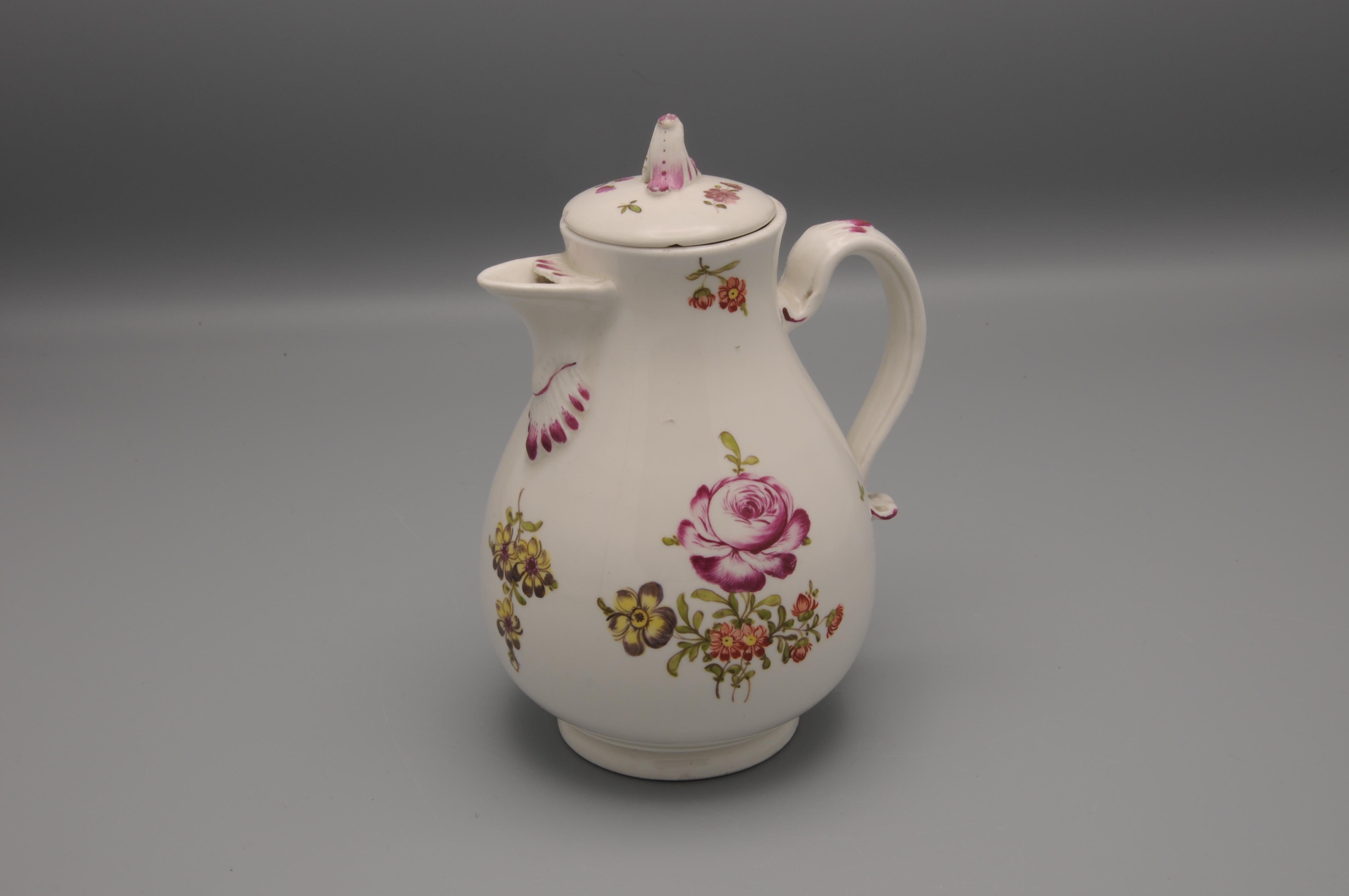 Hand-Painted Vienna Porcelain - Rococo Coffeepot, late 18th century For Sale