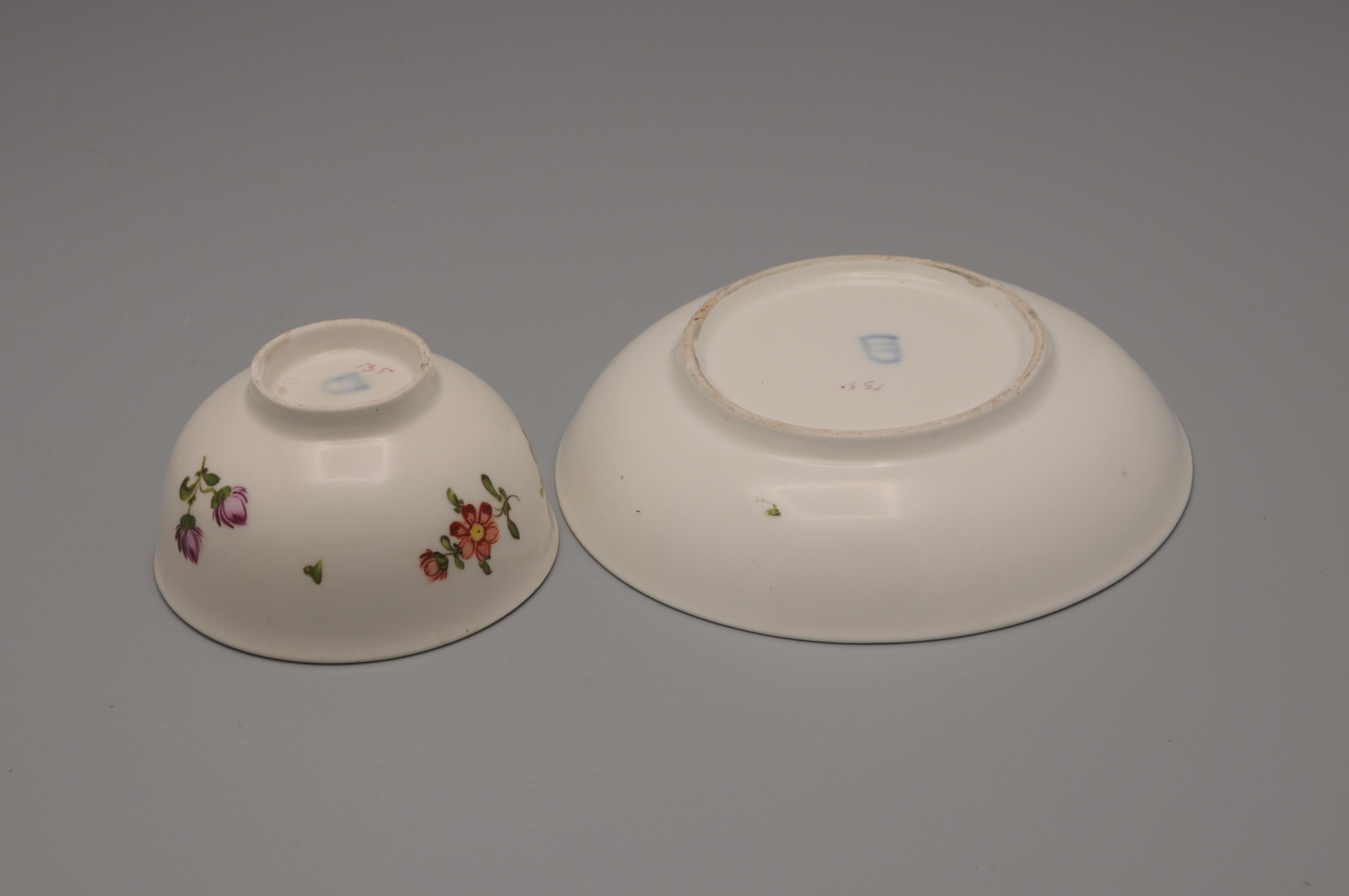 XVIIIe siècle Porcelaine de Vienne - Tasse et soucoupe rococo, fin du 18e siècle en vente