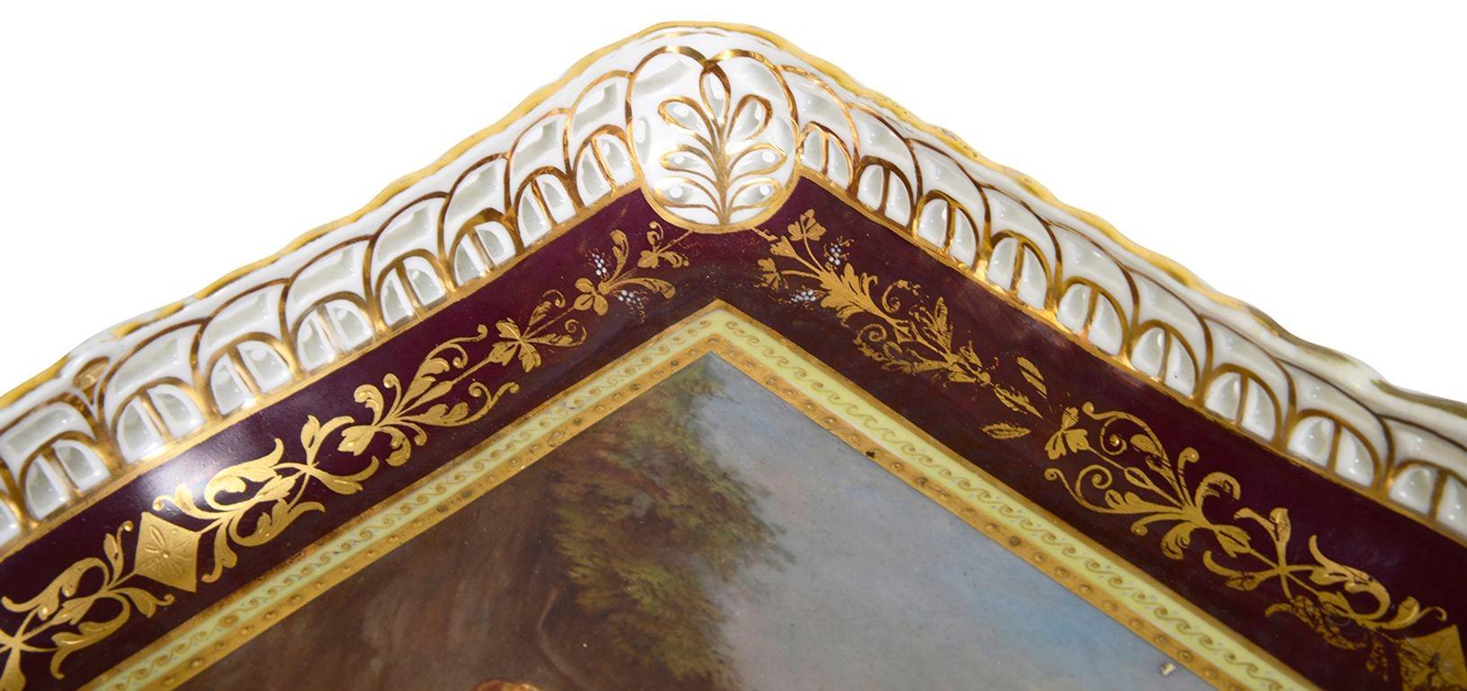 Bandeja de porcelana de Viena, representando a Baco + Ariadna, S. XIX siglo XIX en venta