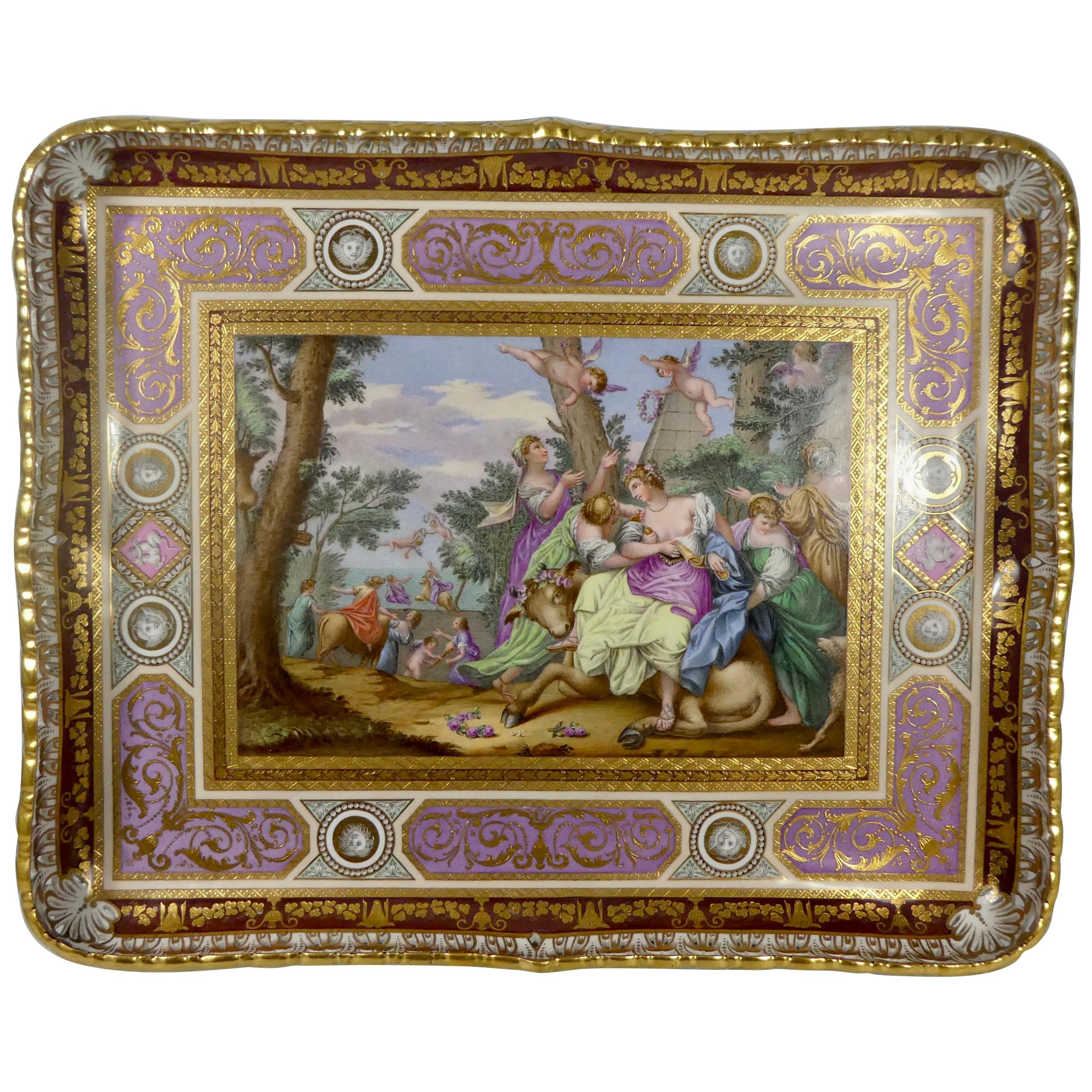 Vienna Porcelain Tray, Europa and the Bull, circa 1870