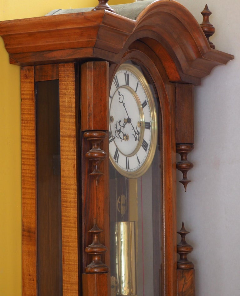 Vienna Regulator, Grand Sonnerie Wall Clock in Walnut For Sale at 1stDibs