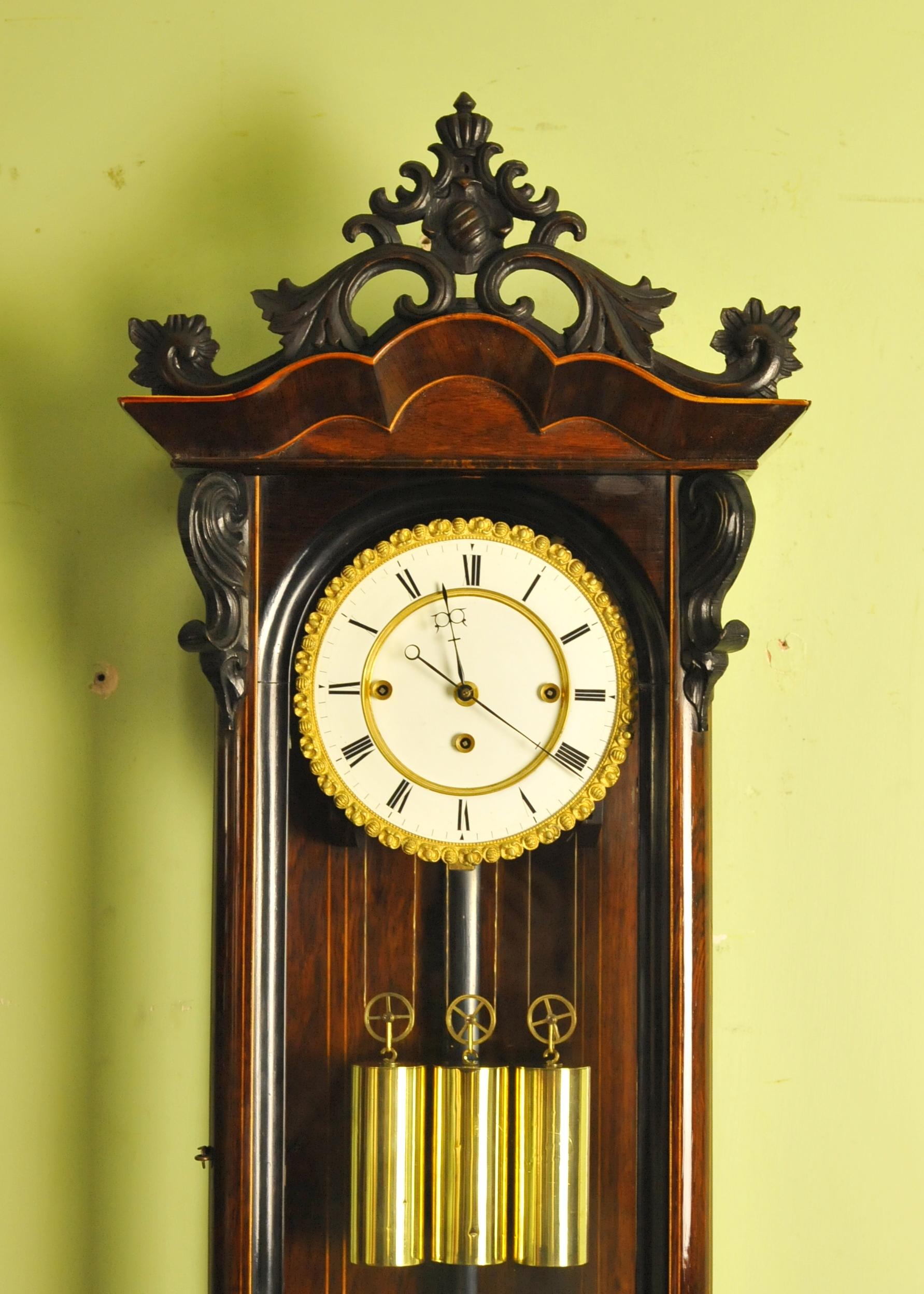 Austrian Vienna Regulator Wall Clock, Grande Sonnierre For Sale