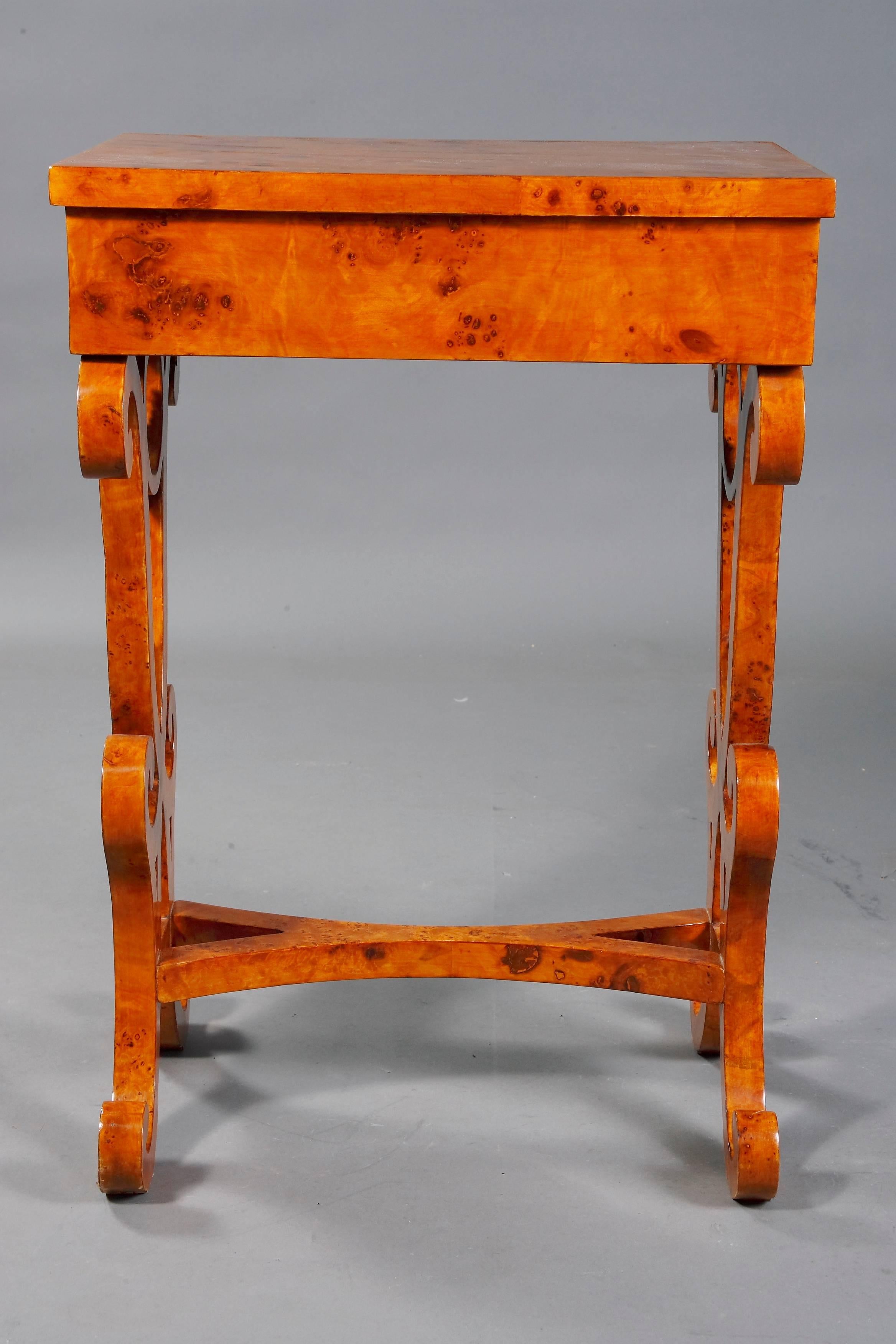 20th Century Vienna Salon Table in Biedermeier Style Maple Root