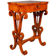 Vienna Salon Table in Biedermeier Style Maple Root