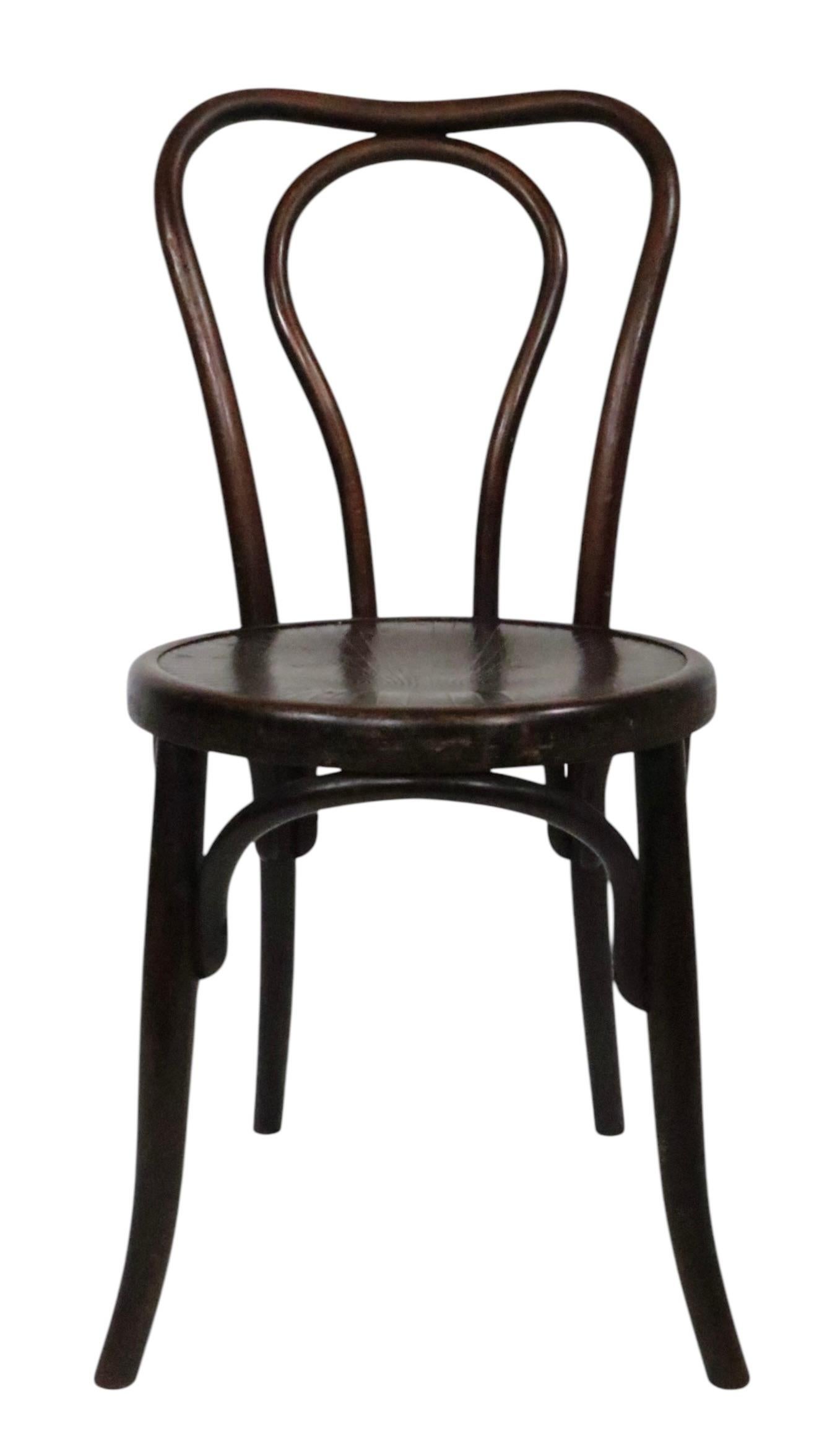 Chaise de salle à manger bistro Secesionist Vienna en bois cintré de Fischel d'après Thonet en vente 3