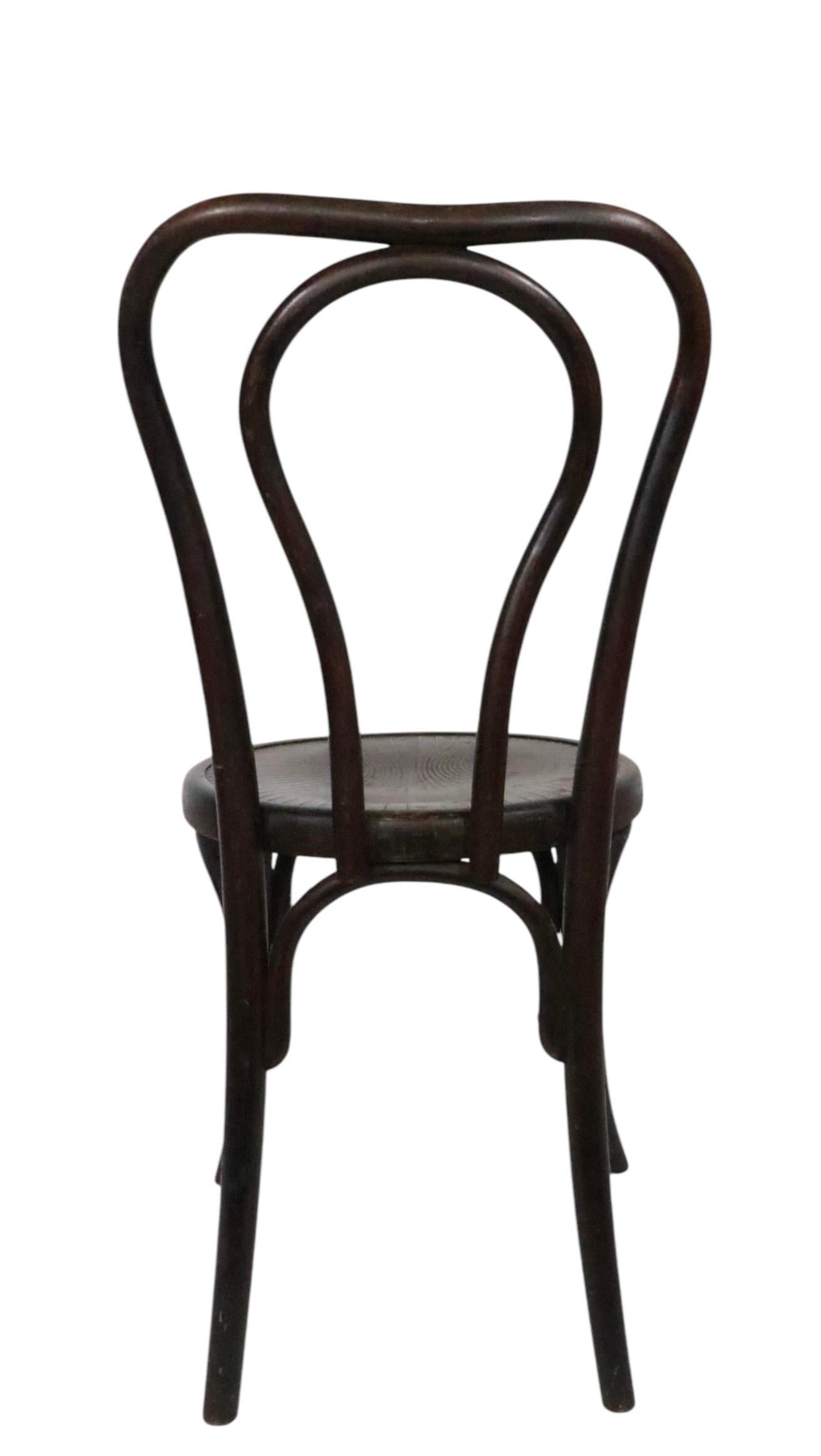 Chaise de salle à manger bistro Secesionist Vienna en bois cintré de Fischel d'après Thonet en vente 5