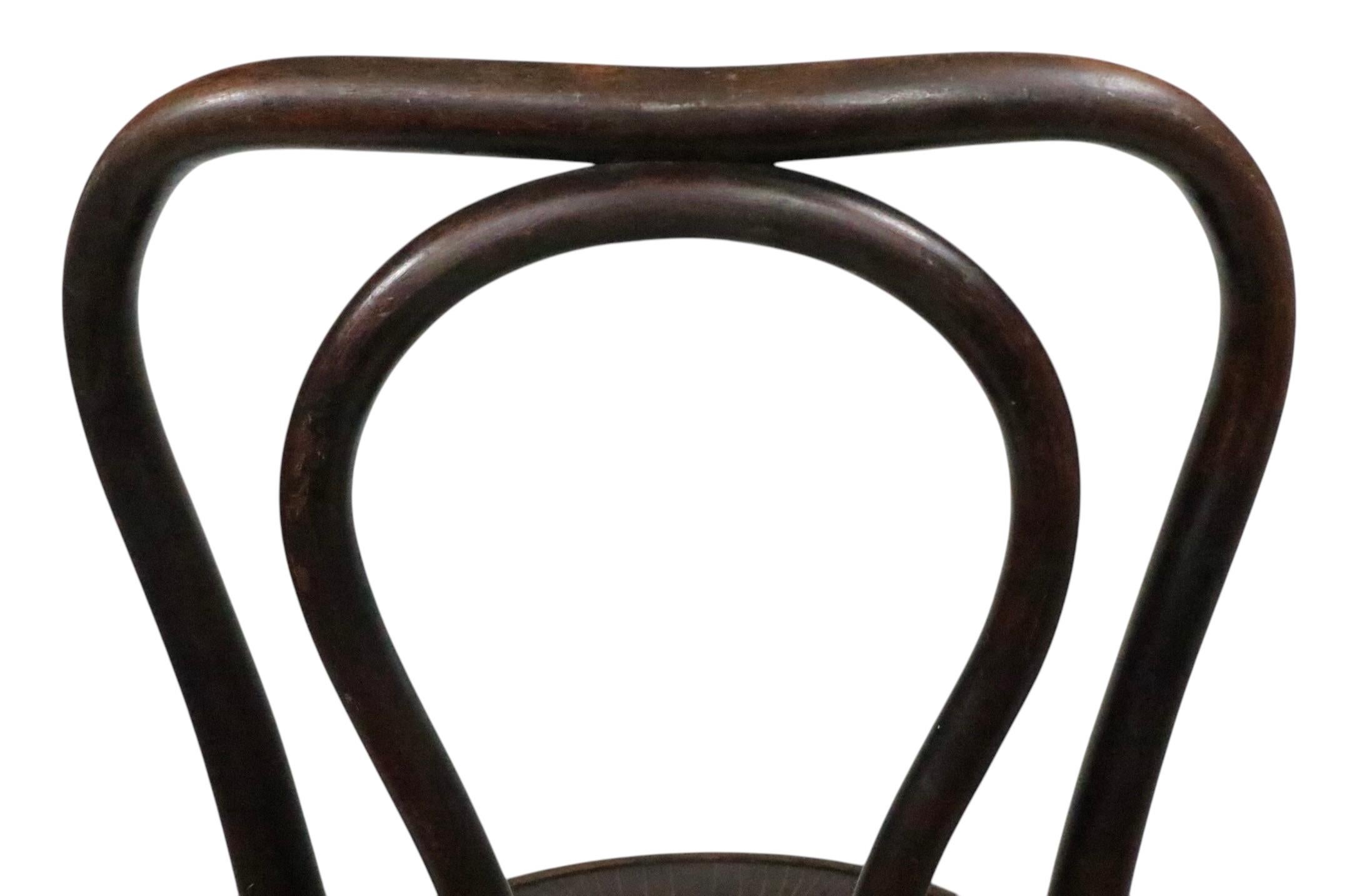 Chaise de salle à manger bistro Secesionist Vienna en bois cintré de Fischel d'après Thonet en vente 9