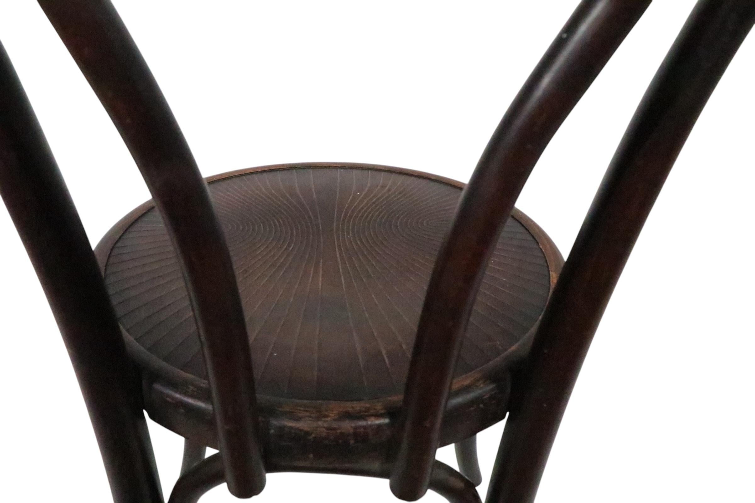 Chaise de salle à manger bistro Secesionist Vienna en bois cintré de Fischel d'après Thonet en vente 12