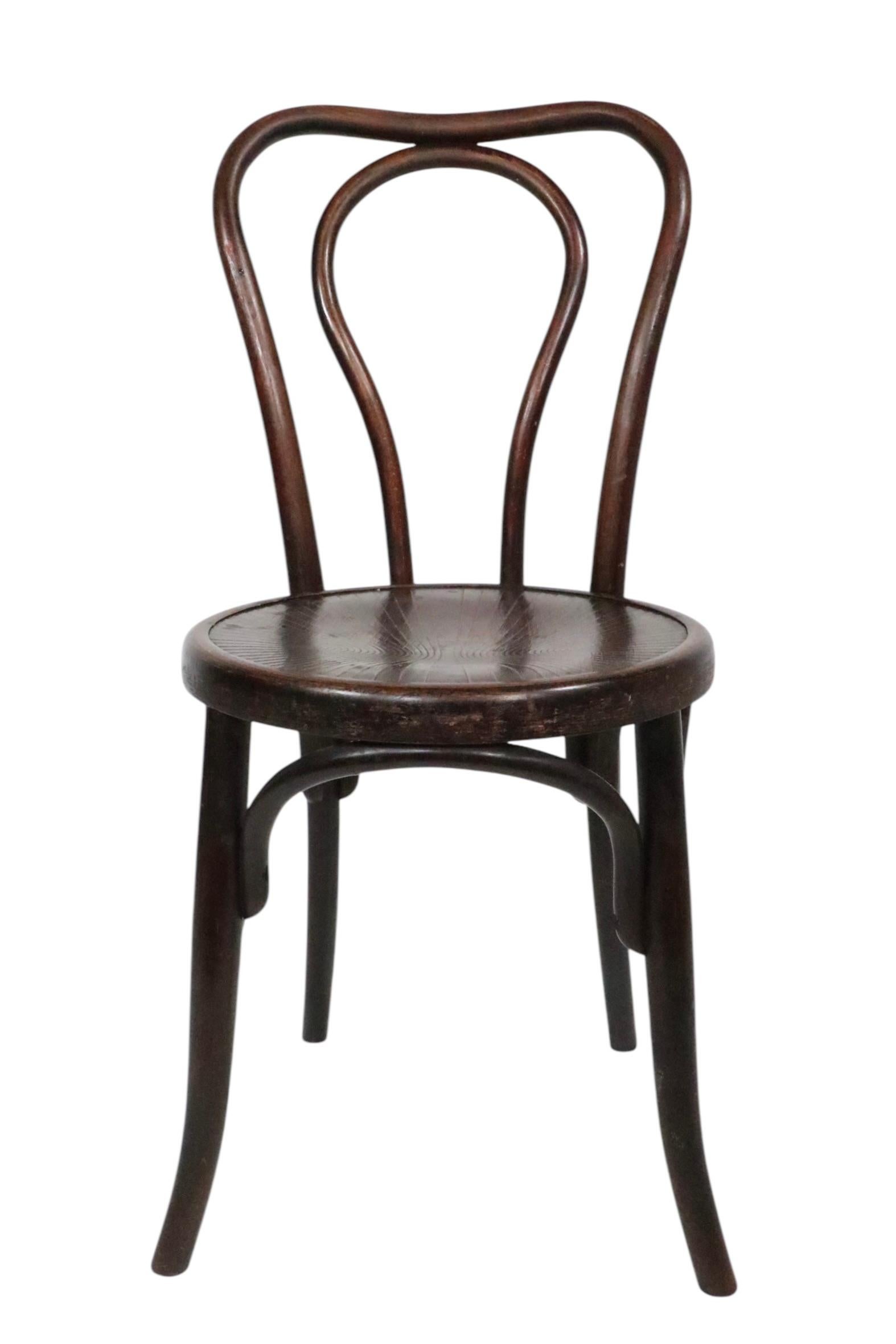 Chaise de salle à manger bistro Secesionist Vienna en bois cintré de Fischel d'après Thonet en vente 2