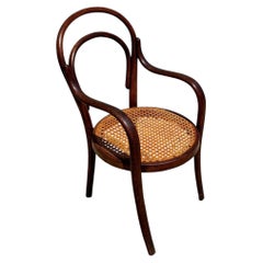 Vienna Secession Bent Oak & Cane Children's Chair No. 14 by Thonet