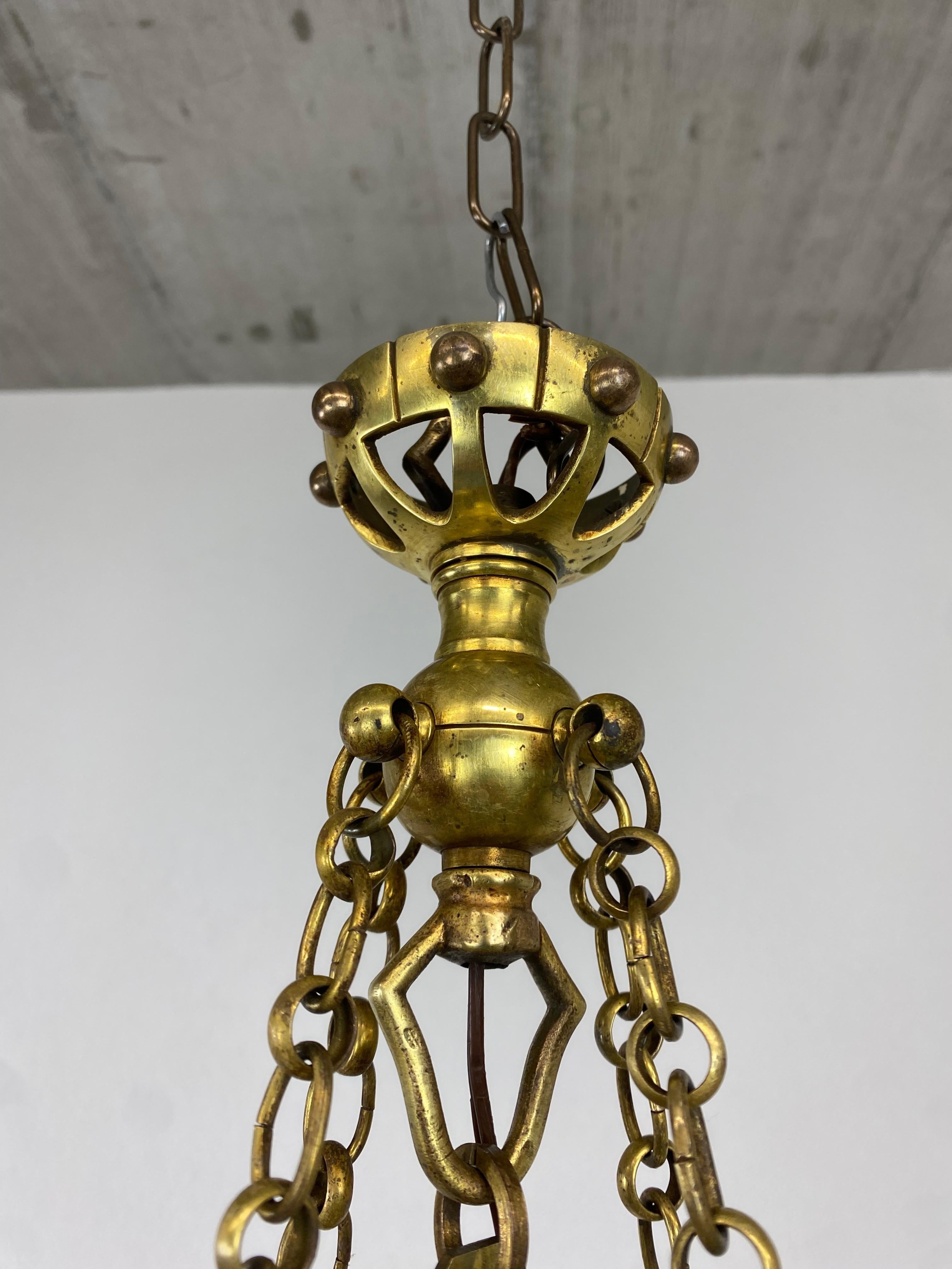 Early 20th Century Vienna Secession Brass Hanging Atr. Kolo Moser For Sale