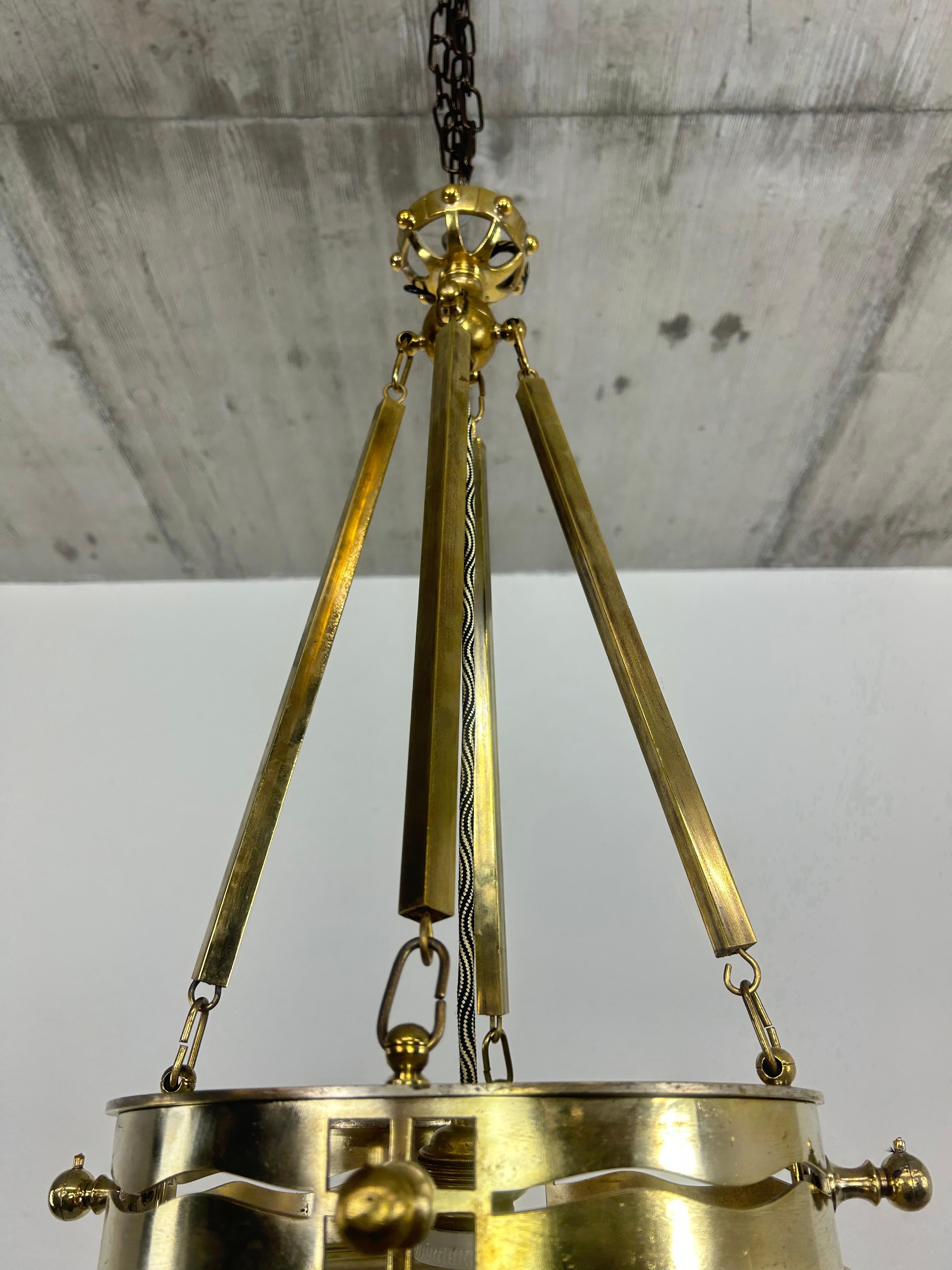 Early 20th Century Vienna Secession Brass Hanging Attr. to Kolo Moser & Jutta Sika For Sale