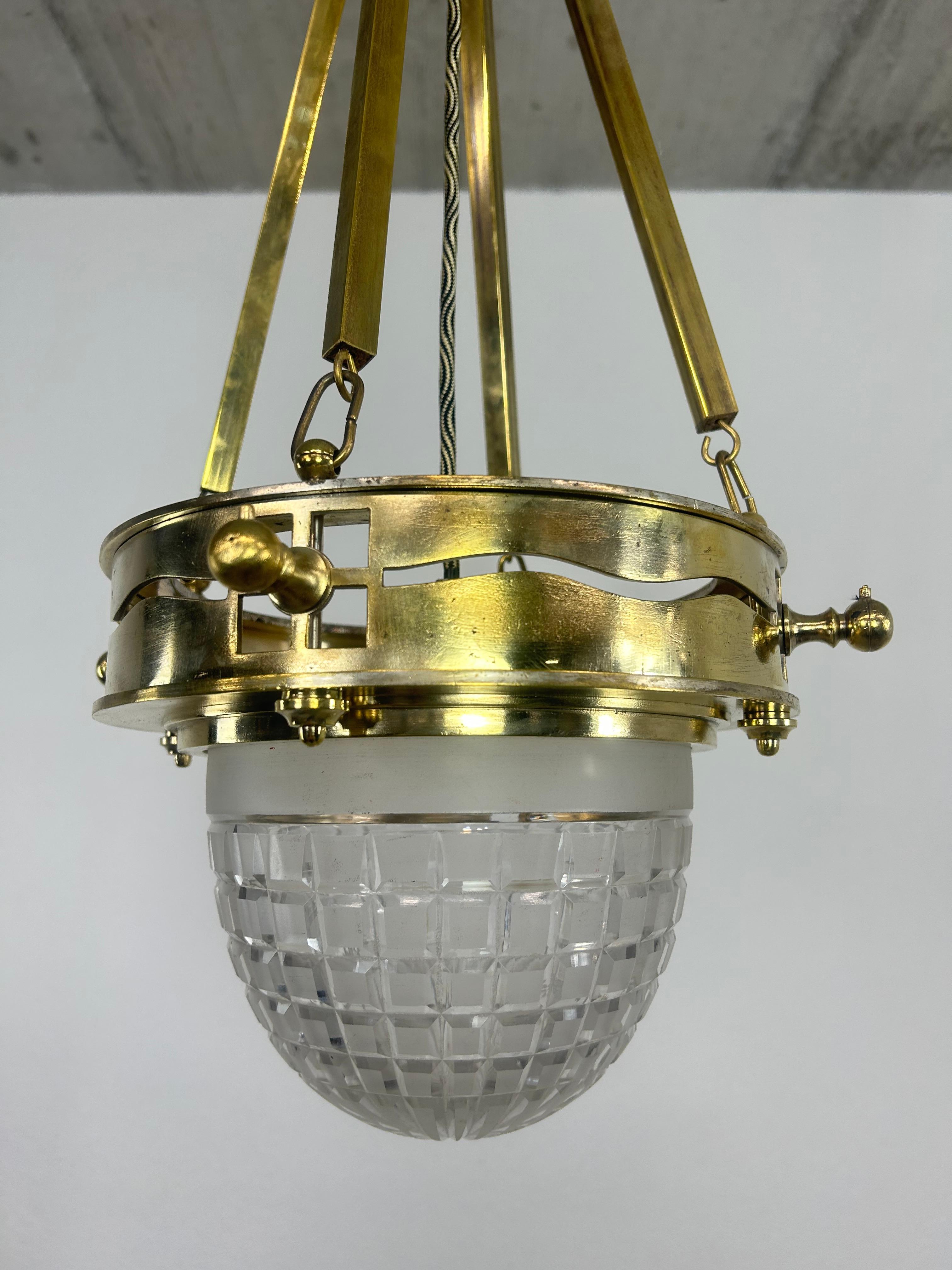 Vienna Secession Brass Hanging Attr. to Kolo Moser & Jutta Sika For Sale 2