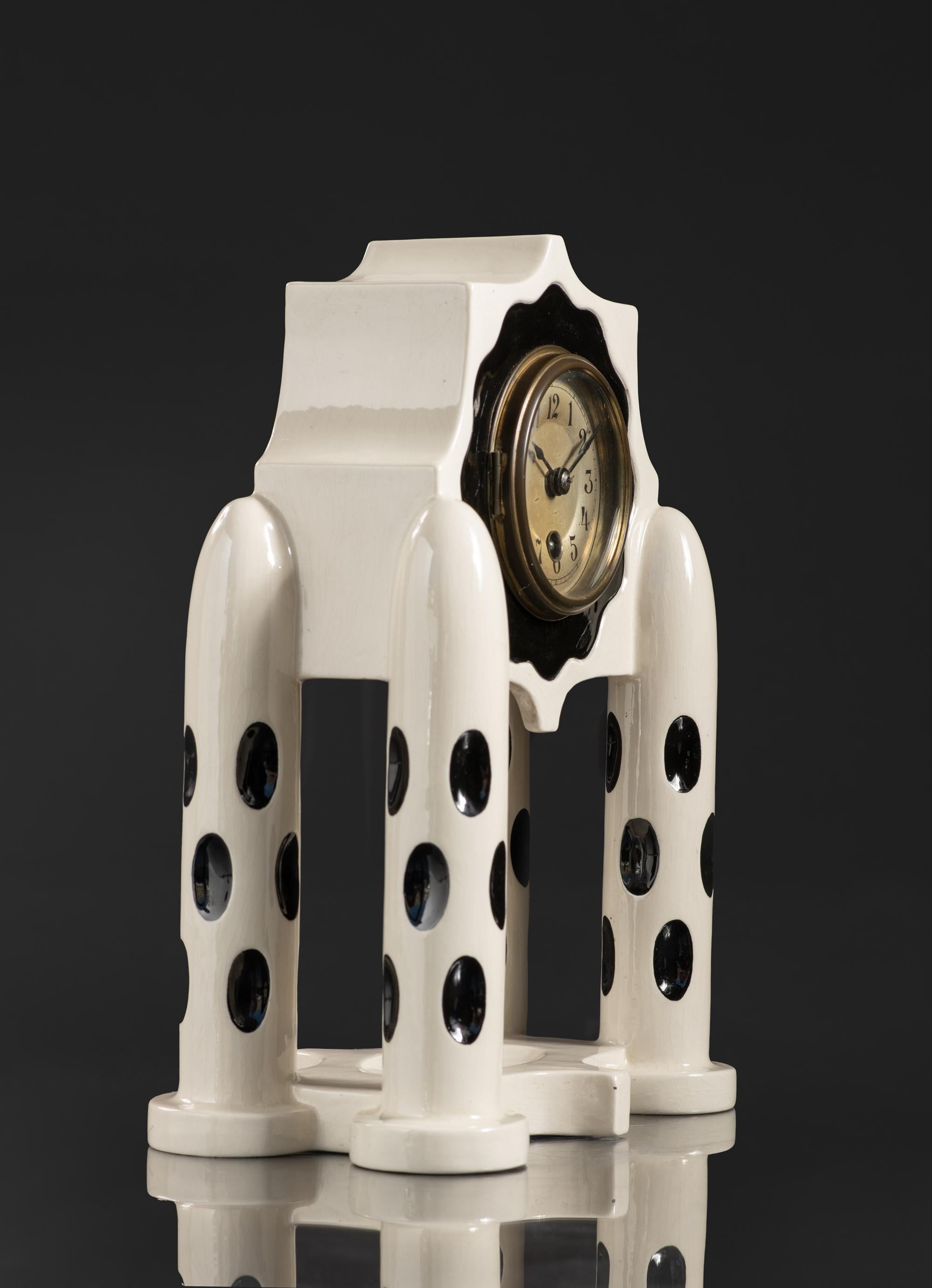 Metal Vienna Secession Clock by Bertold Loffler and Anton Kling For Sale