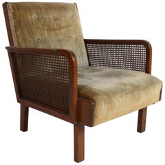 Vienna Secession Club Chair with Caned Panels