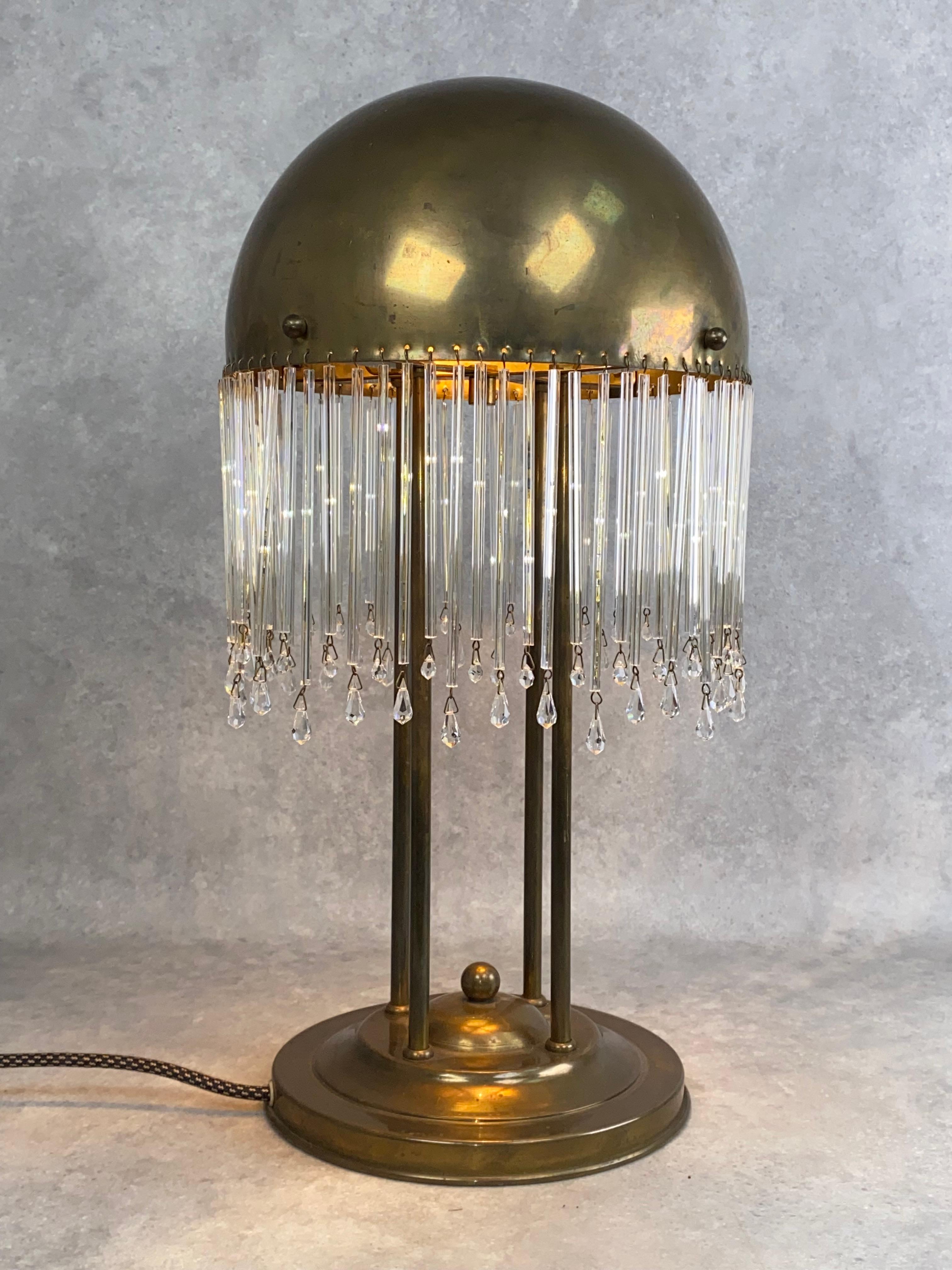 Schreibtischlampe der Wiener Sezession von Josef Hoffmann (Messing) im Angebot
