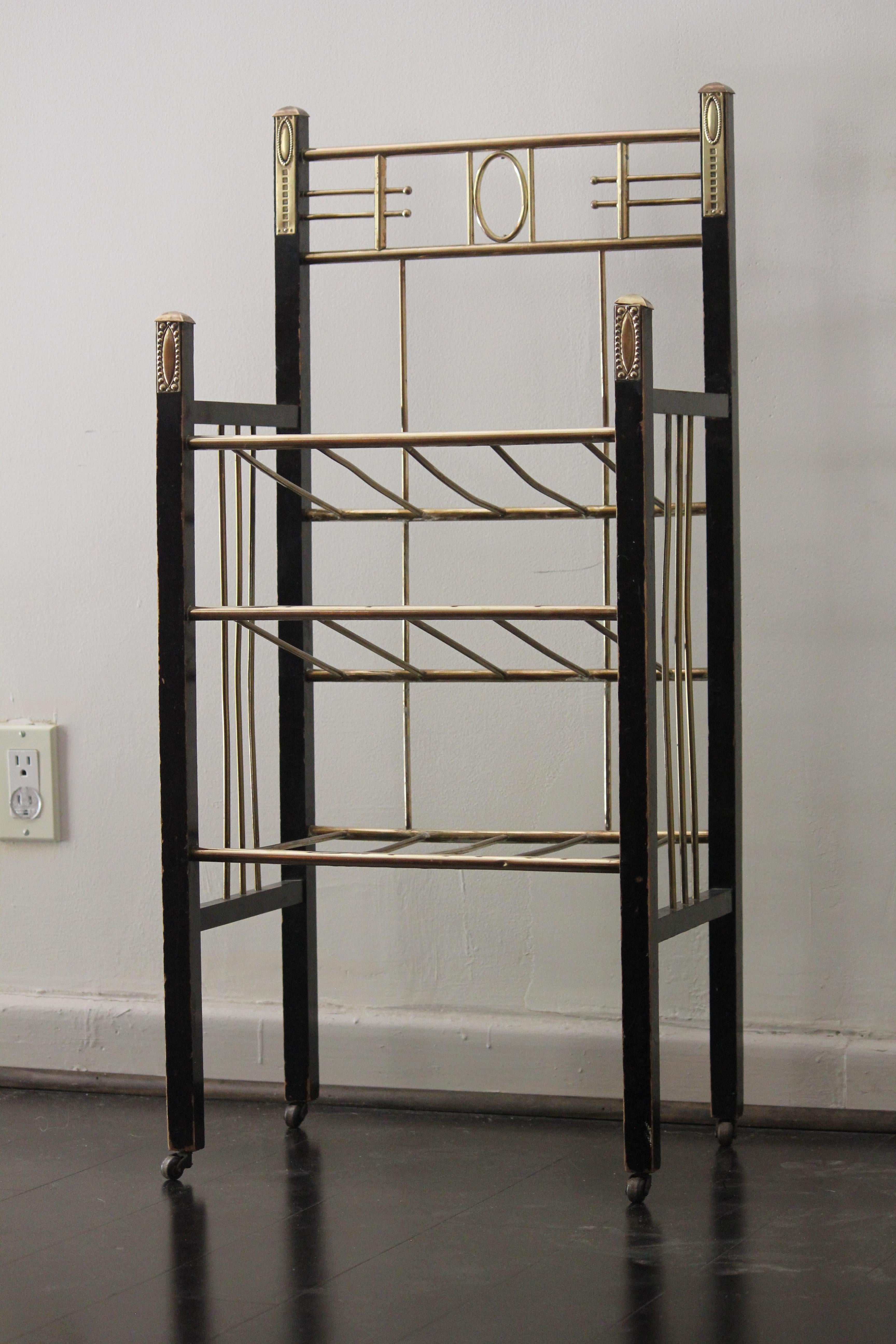 Austrian Vienna Secession Étagère Magazine Stand, circa 1900, Koloman Moser Style For Sale