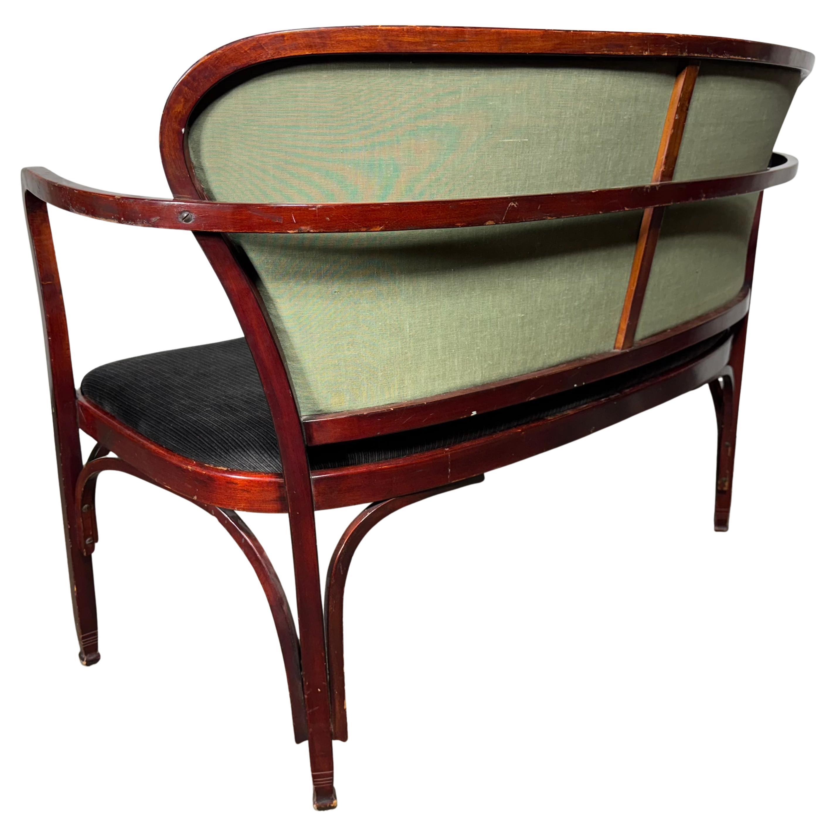 Vienna Secession J. J. Kohn 717 Settee by Gustav Siegel