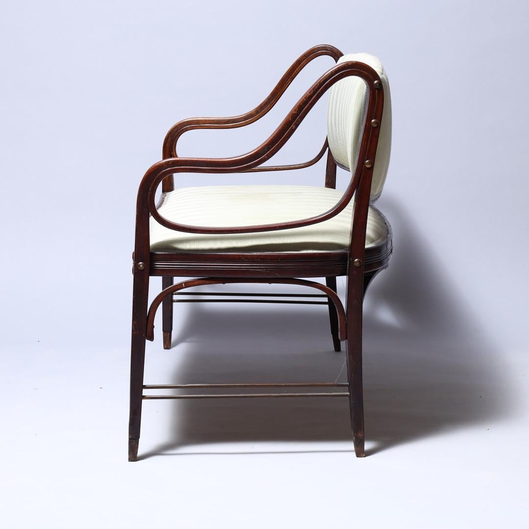 Vienna Secession J. & J. Kohn Bench Settee by Otto Wagner For Sale 5