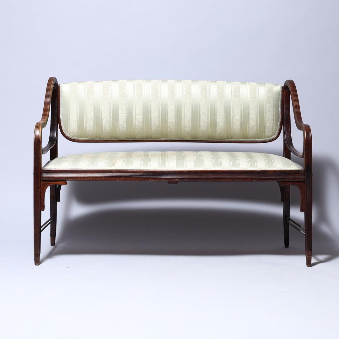 Beech Vienna Secession J. & J. Kohn Bench Settee by Otto Wagner For Sale