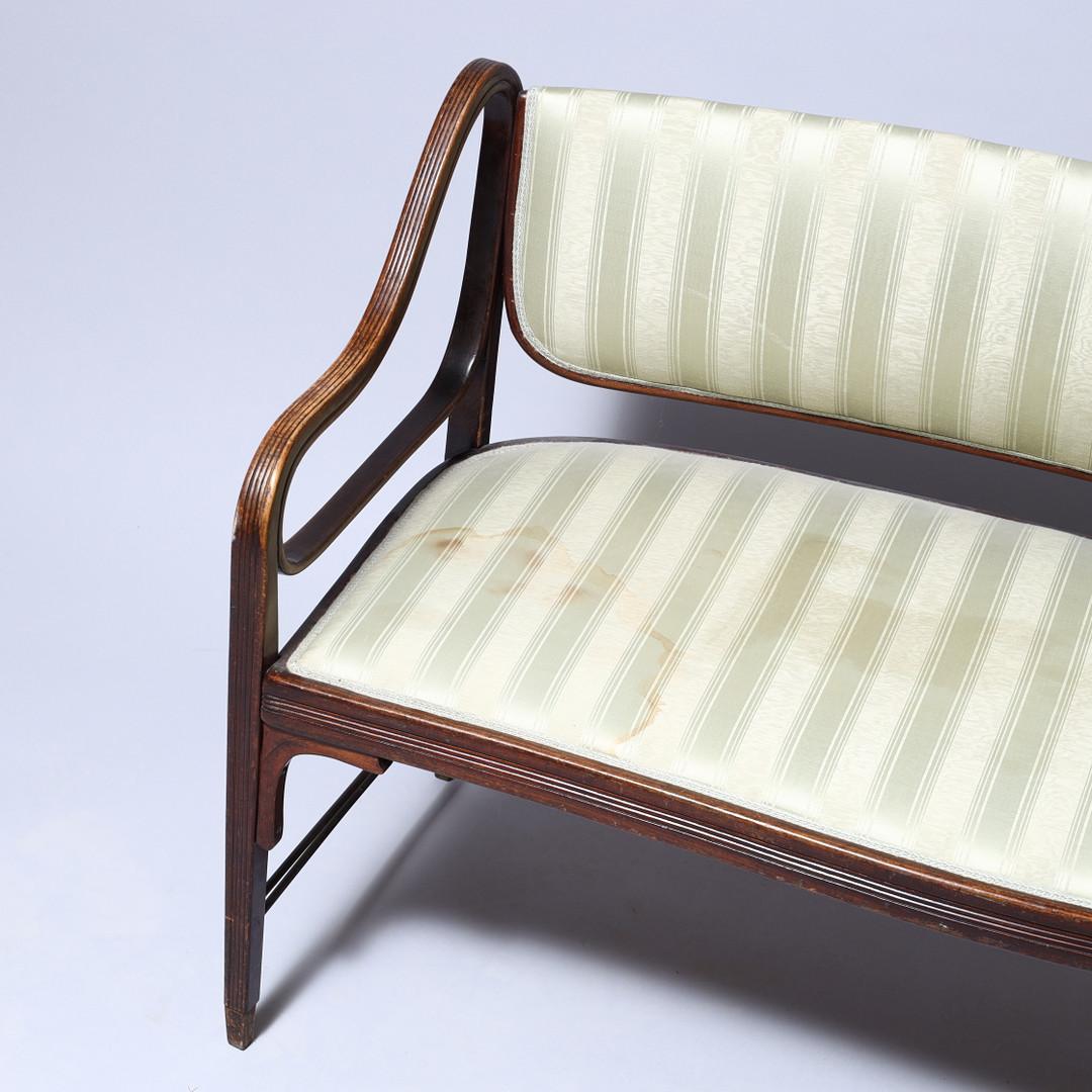 Vienna Secession J. & J. Kohn Bench Settee by Otto Wagner For Sale 4