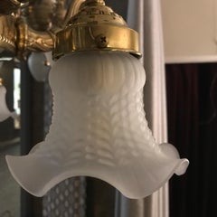 Vienna Secession Jugendstil Brass Chandelier