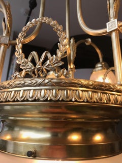 Vienna Secession Jugendstil Brass Chandelier