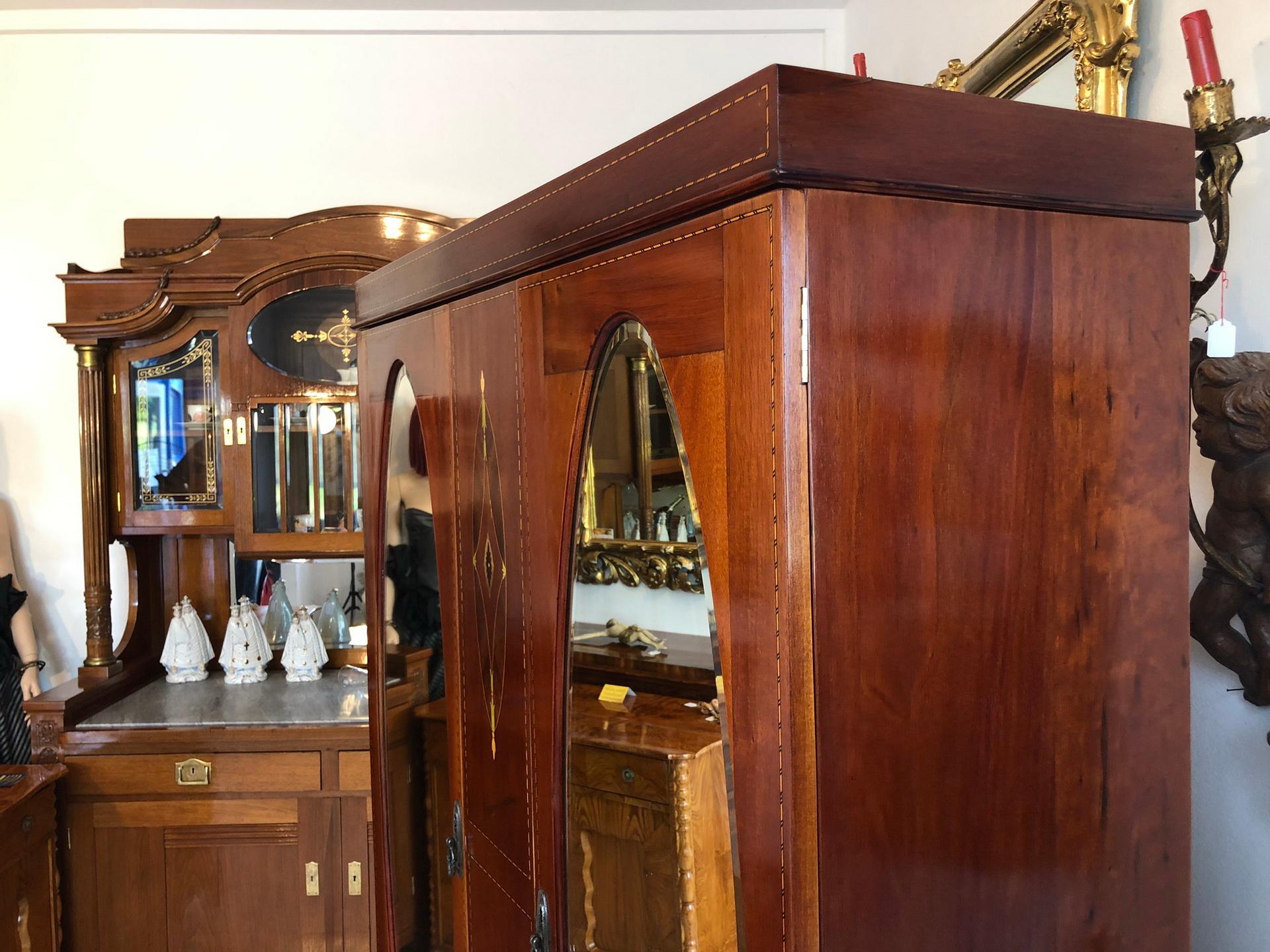 Early 20th Century Vienna Secession Jugendstil Cabinet Wardrobe, circa 1900 For Sale