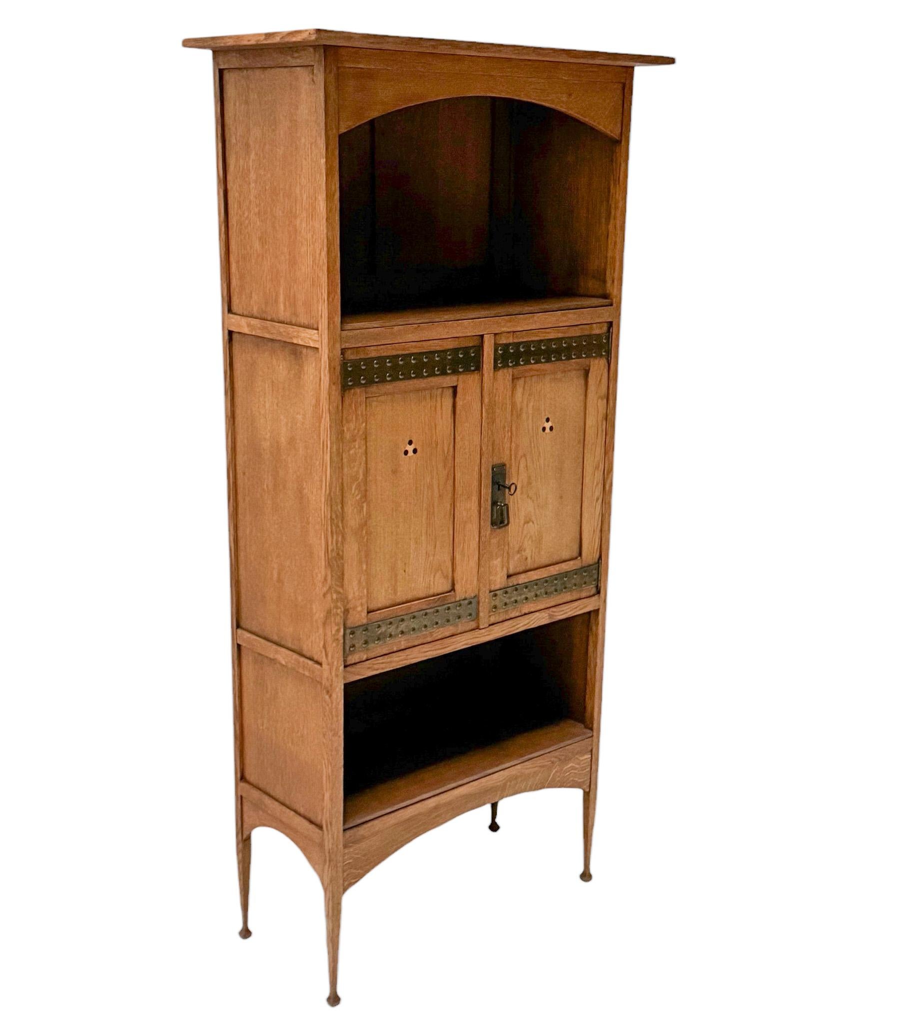 Austrian Vienna Secession Oak Bookcase Austria, 1900s For Sale