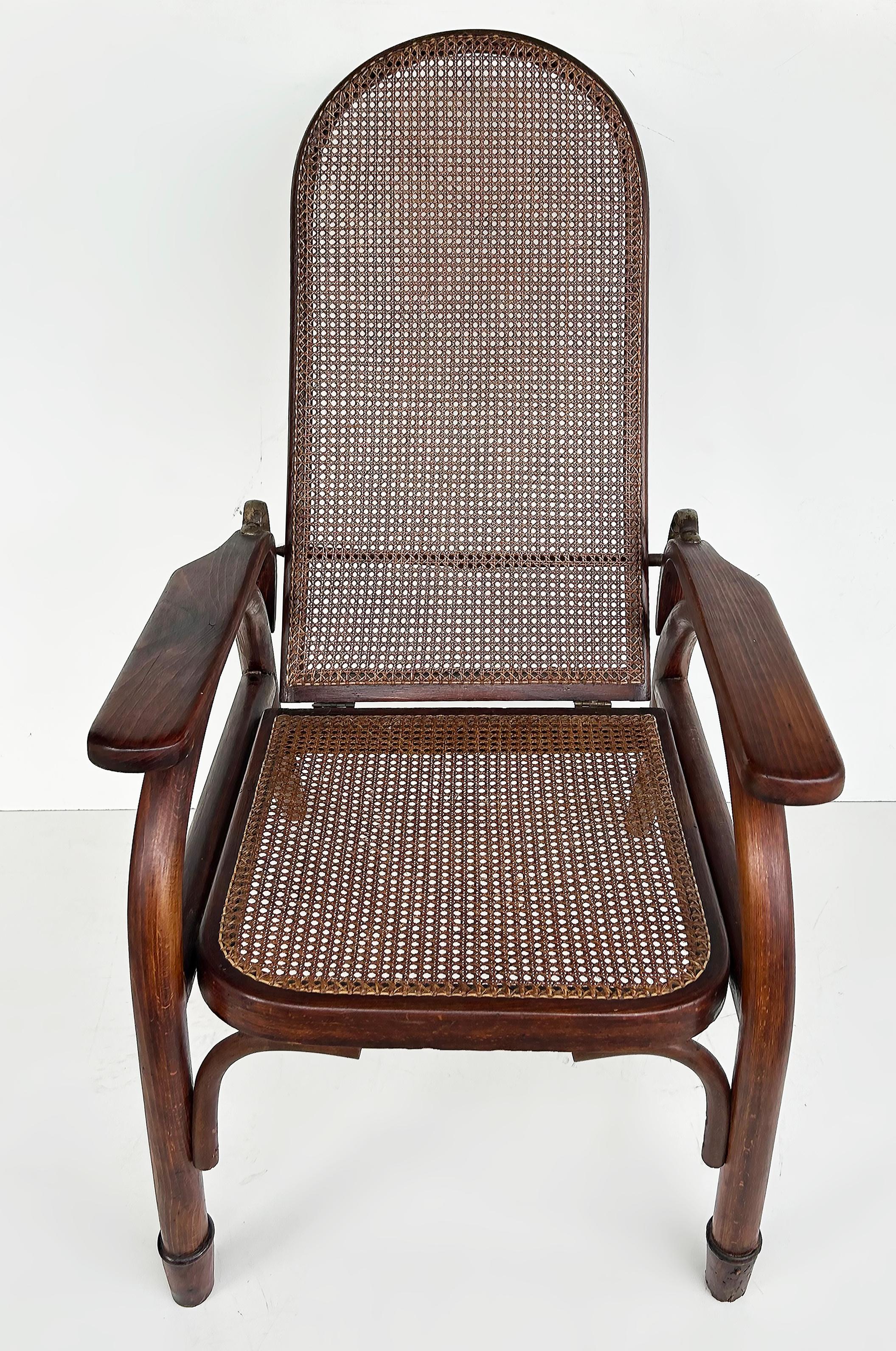 Vienna Secession Otto Prutscher Thonet Austria Morris Chair #6392 Adjustable For Sale 4