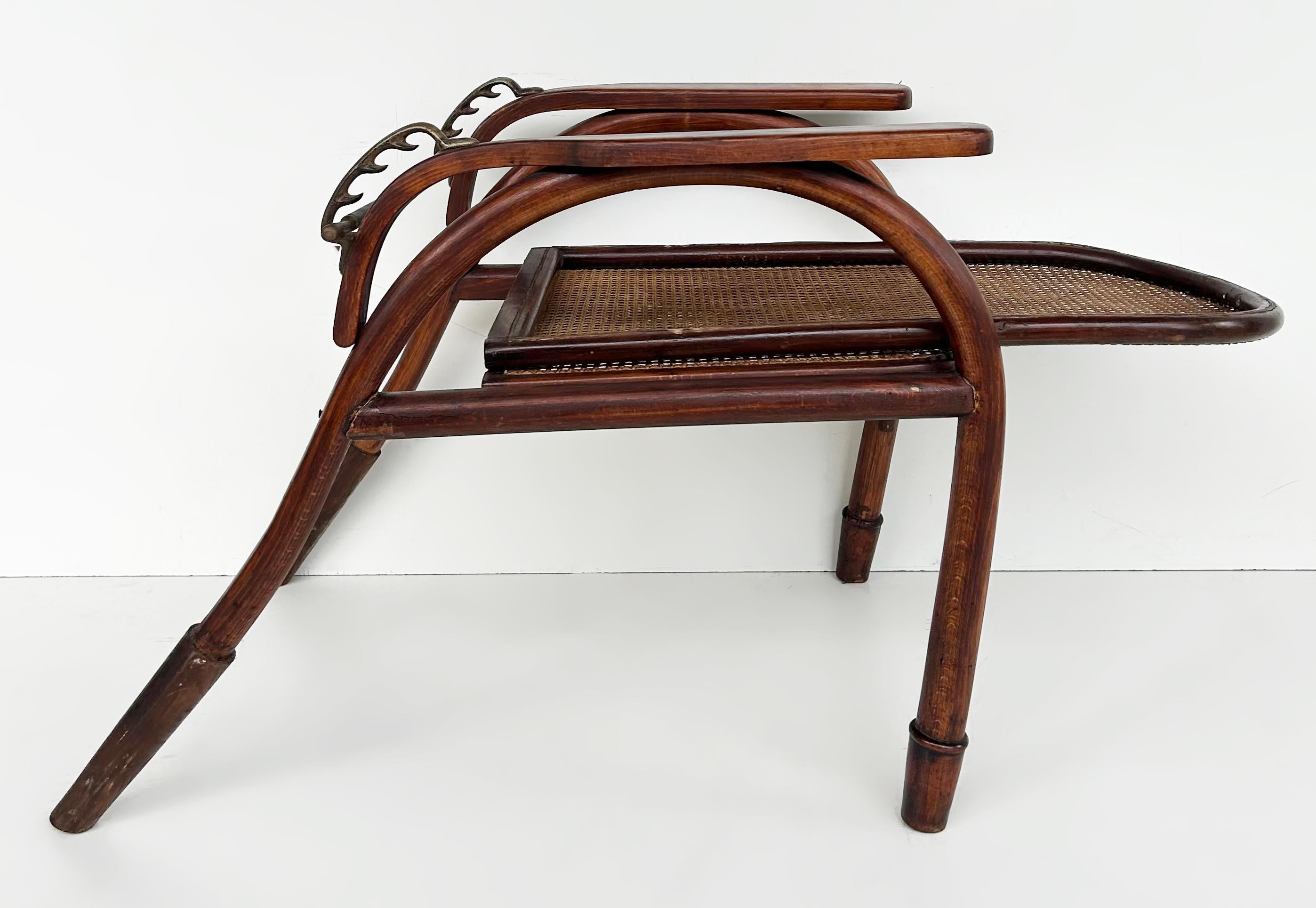 Austrian Vienna Secession Otto Prutscher Thonet Austria Morris Chair #6392 Adjustable For Sale