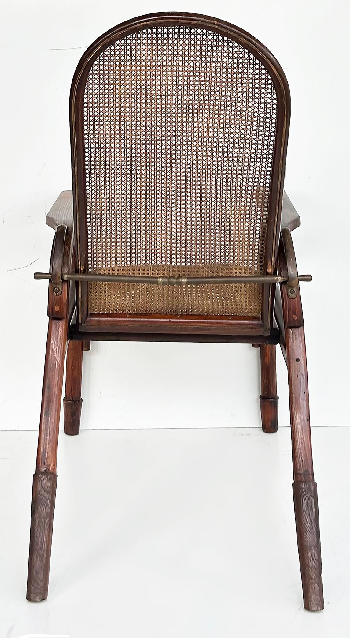 Brass Vienna Secession Otto Prutscher Thonet Austria Morris Chair #6392 Adjustable For Sale