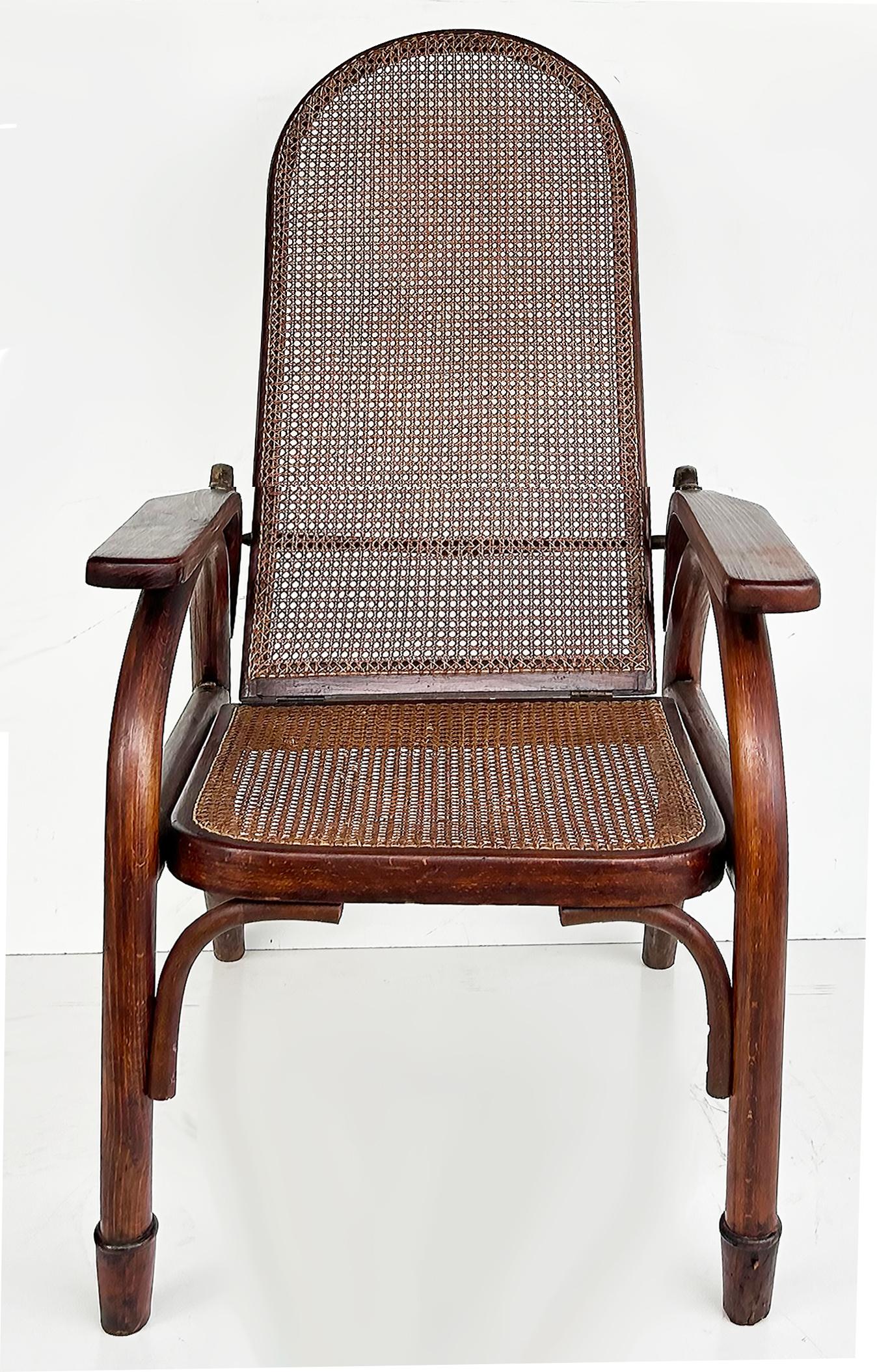 Vienna Secession Otto Prutscher Thonet Austria Morris Chair #6392 Adjustable For Sale 1