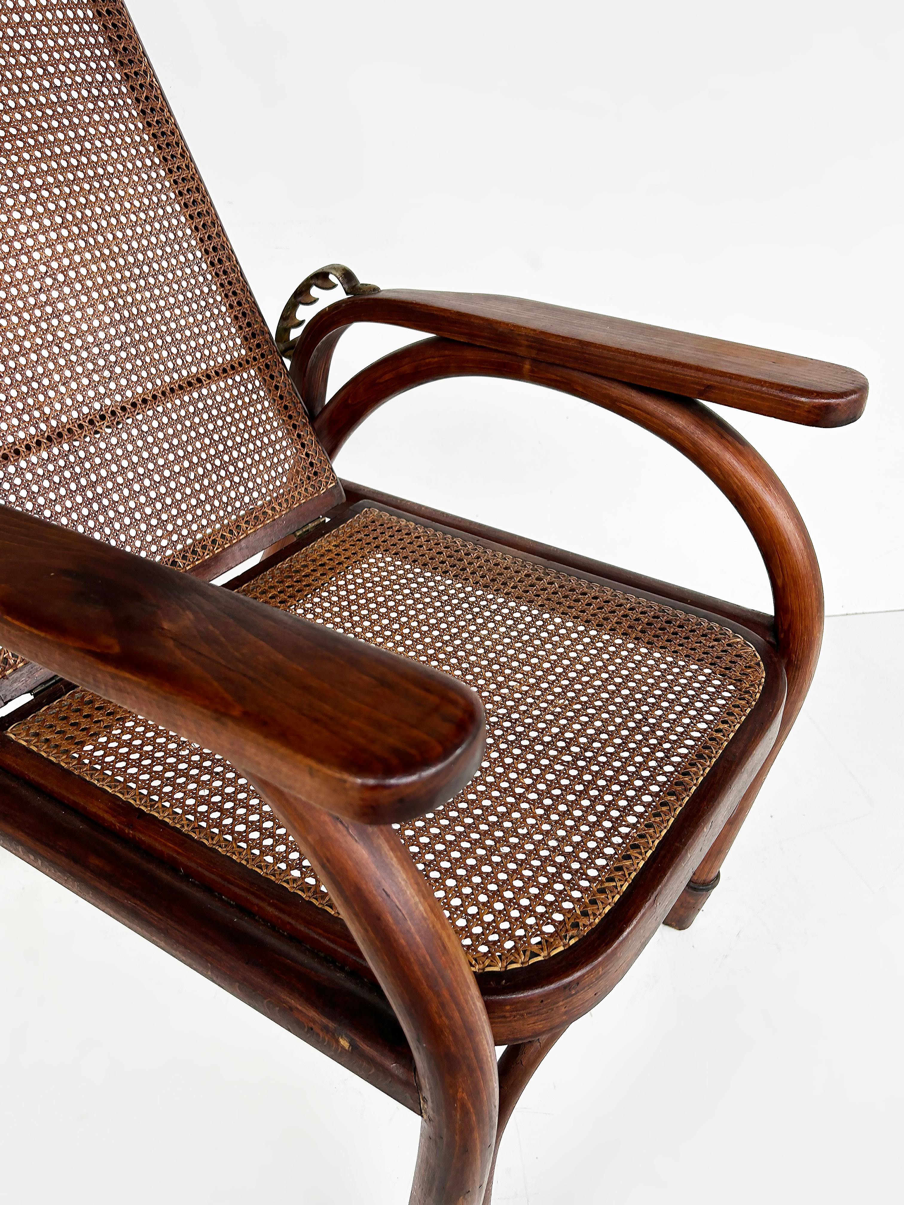 Vienna Secession Otto Prutscher Thonet Austria Morris Chair #6392 Adjustable For Sale 2