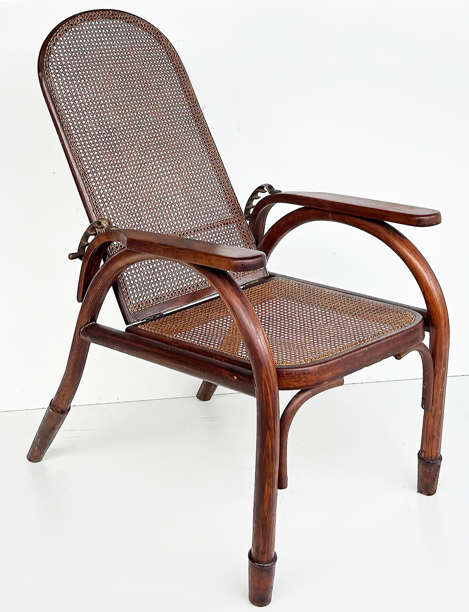 Vienna Secession Otto Prutscher Thonet Austria Morris Chair #6392 Adjustable For Sale 3