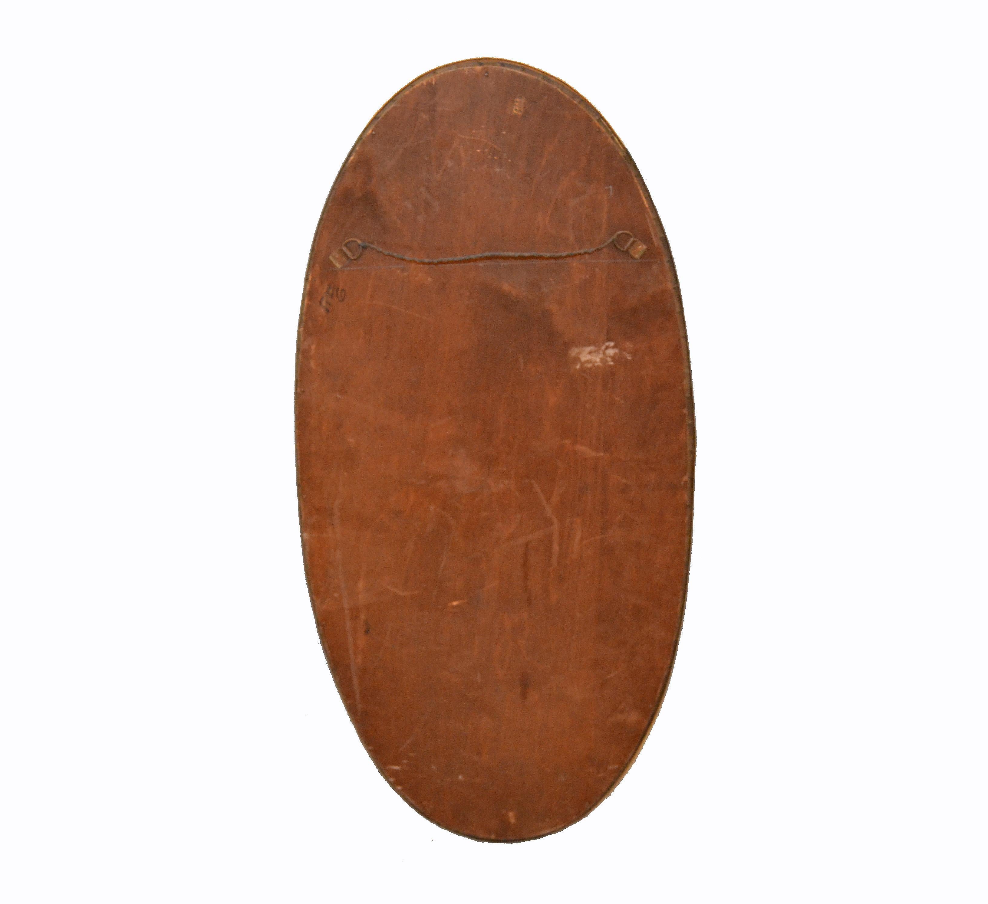 Early 20th Century Arts and Crafts Celtic Knot Design Oval Bronze Wall Mirror from United Kingdom 