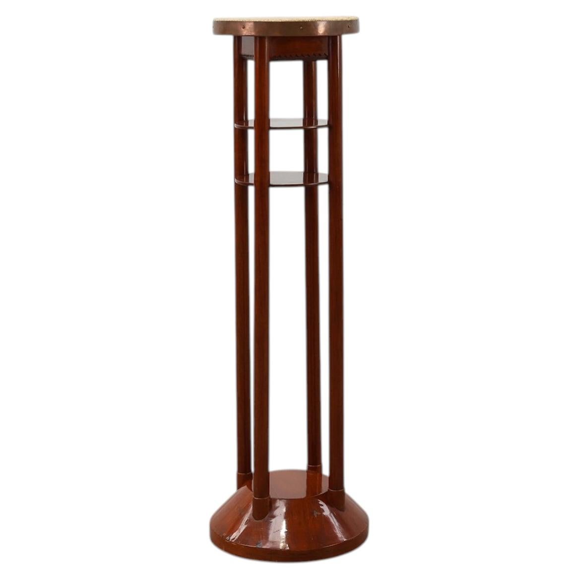 Vienna secession pedestal in wood and copper, Austia ca. 1910