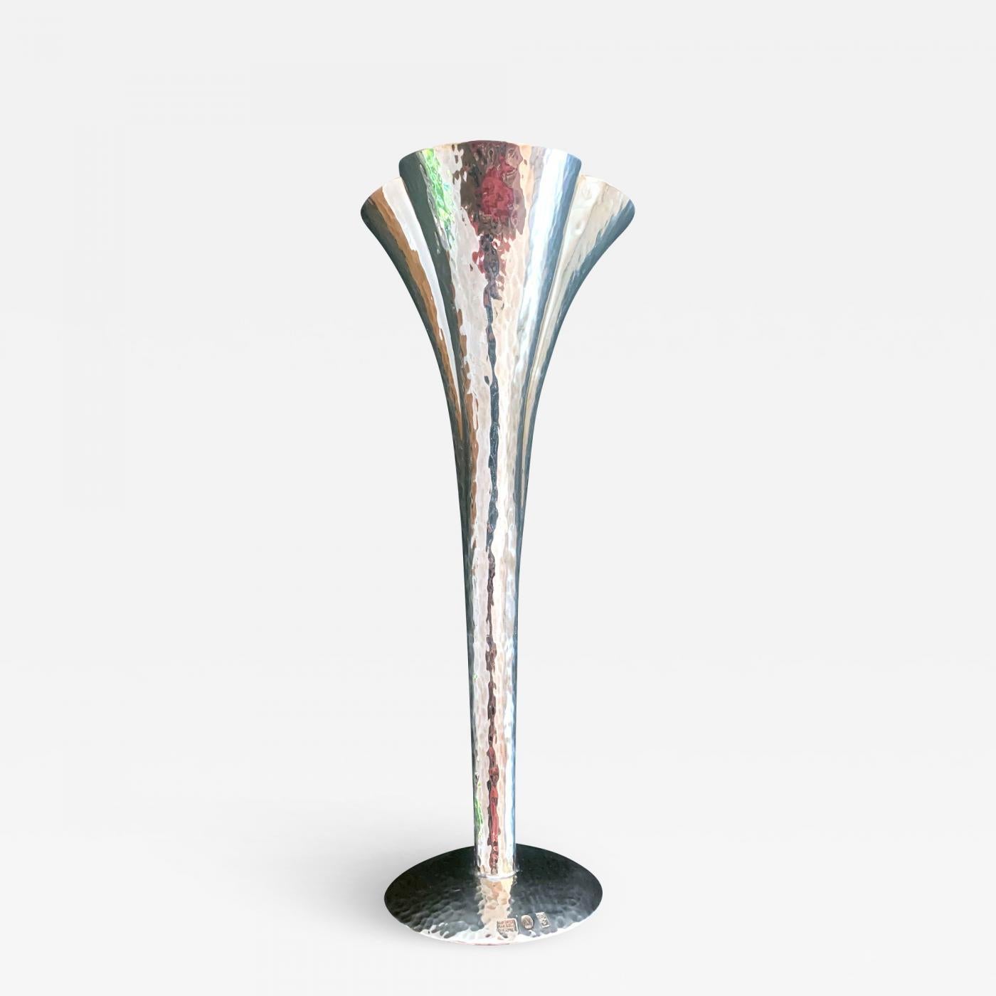 Vienna Secession Silvered Vase by Weiner Werkstatte For Sale 5